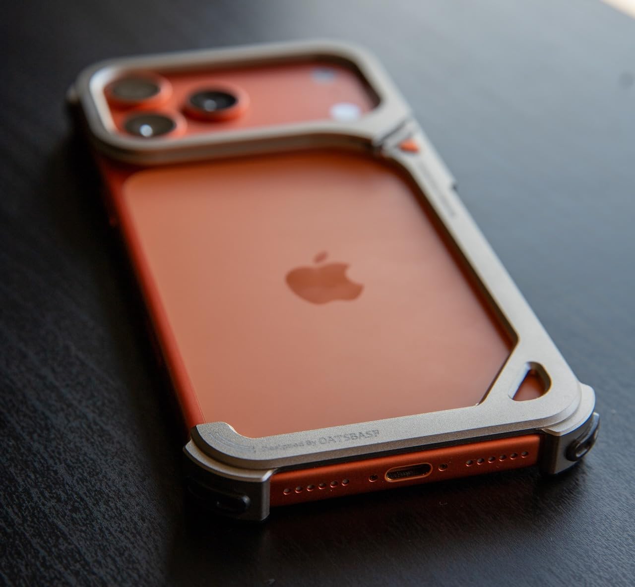 OATSBASF for iPhone 17 Pro Max Bumper Case Metal, Aluminum Frame Slim Fit No Back Design, Compatible with MagSafe, Shockproof Protection, Minimalist Frameless Phone Case, Natural Titanium customer photo 1