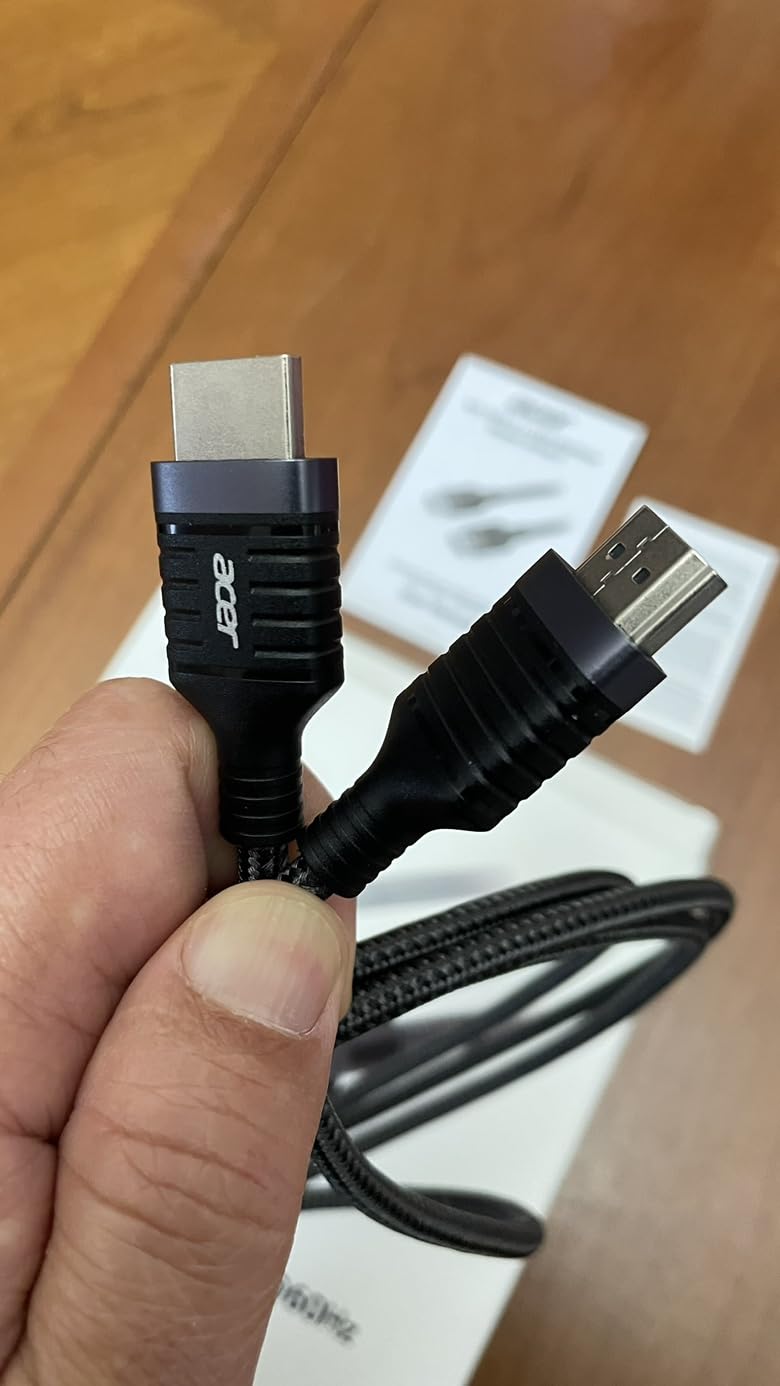 acer HDMI 2.1 Cable 6.6FT, [8K@60Hz, 4K@120Hz] 48Gbps Ultra High-Speed Braided Cord Supports HDR10+/HDCP 2.2 & ARC/eARC, Certified HDMI Cable Compatible with PS5, PS4, Xbox, Monitors, Laptops, HDTV customer photo 2