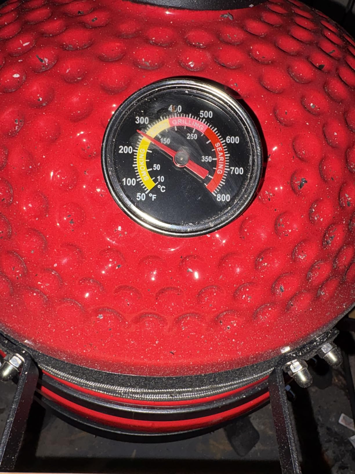 Upgraded 13 inch Ceramic Kamado Grill with Waterproof Air Vent Cap | Portable Tabletop Charcoal BBQ Grill Smoker for Outdoor Cooking, Patio, Camping | Red customer photo 2
