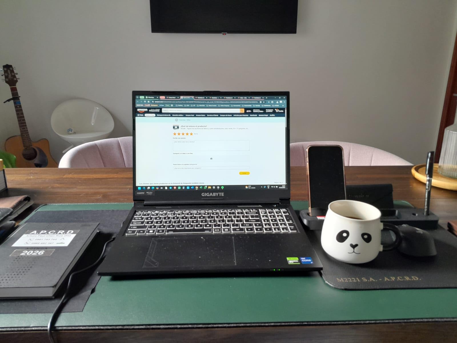 Nordik Felt and Leather Desk Mat - Willow Haze Sage - 35x17 Inch Felt and Vegan Leather Desk Blotter with Document Hideaway - Large Computer Mats for Desktop - Ideal Keyboard Mat for Office and Home customer photo 2