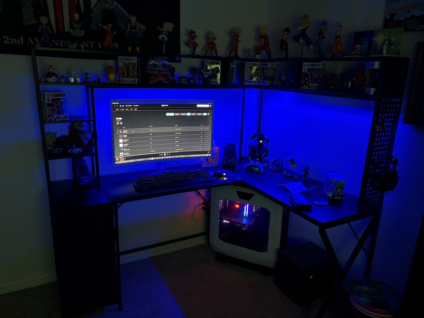 SEDETA L Shaped Gaming Desk with Storage Shelves and Hutch, Convertible 94.5