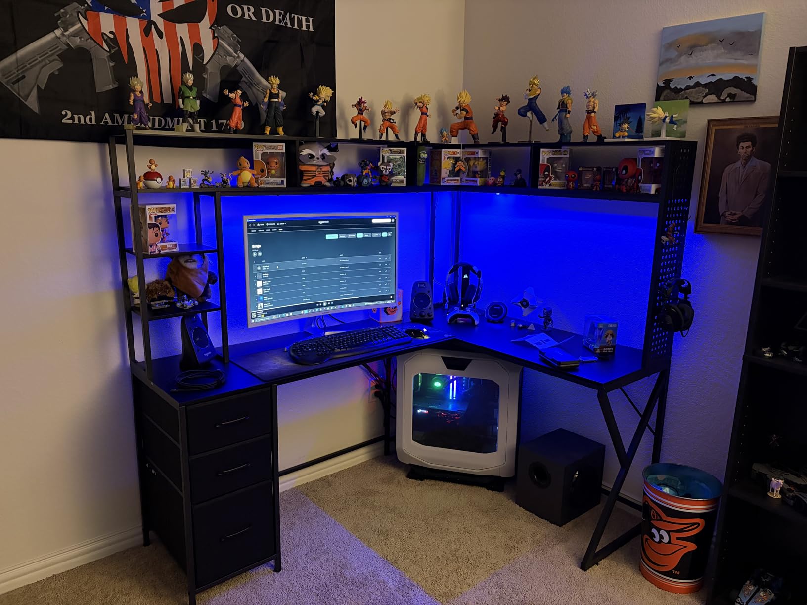 SEDETA L Shaped Gaming Desk with Storage Shelves and Hutch, Convertible 94.5