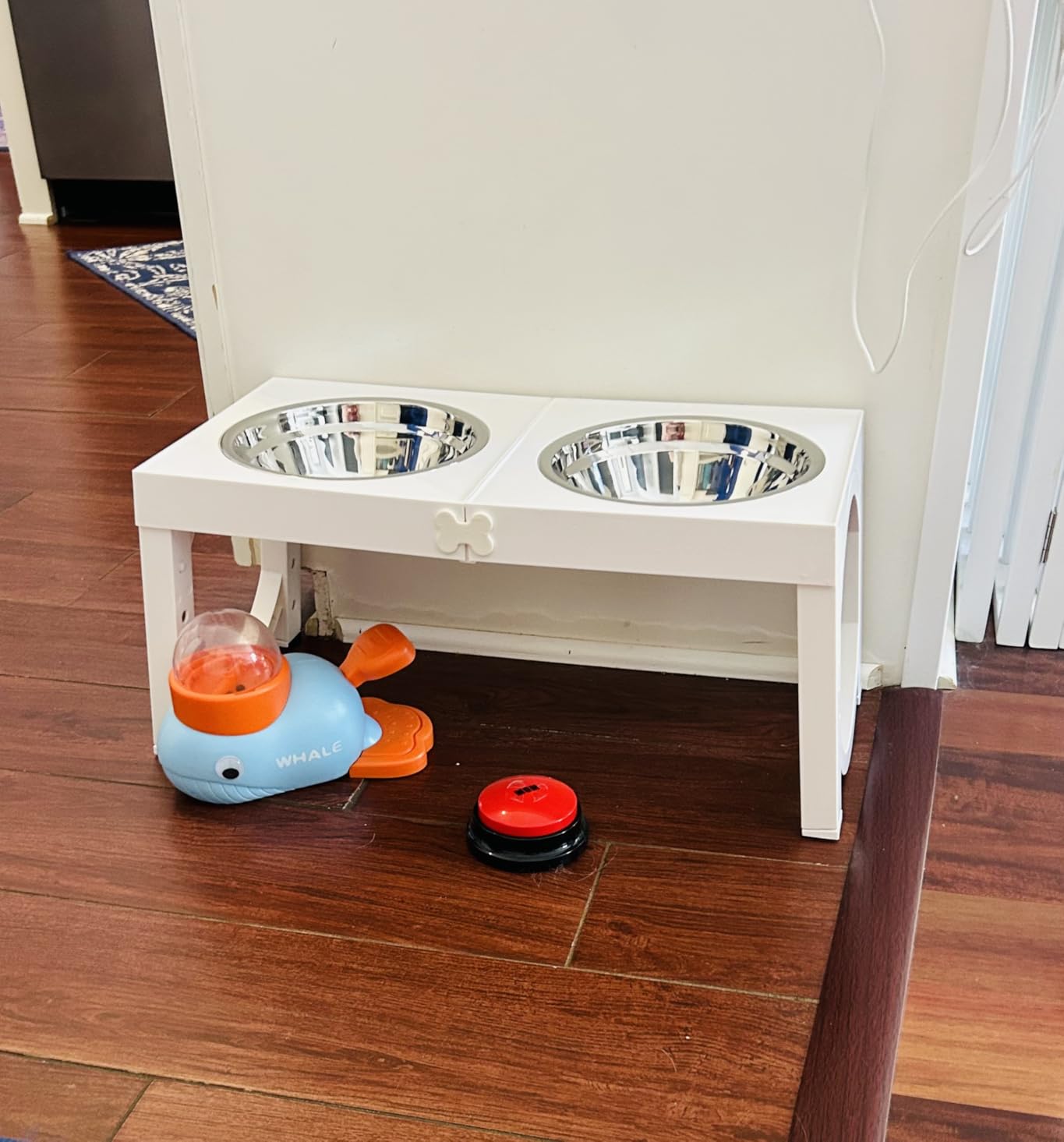 XIAZ Elevated Dog Bowls Large Breed Raised Dogs Bowl Stand Large/Medium Sized Dog Slow Feeder Dogs Bowls Food Water Stands 5 Heights Adjustable 9/11/12/14in Pet Feeder Dish Station customer photo 1