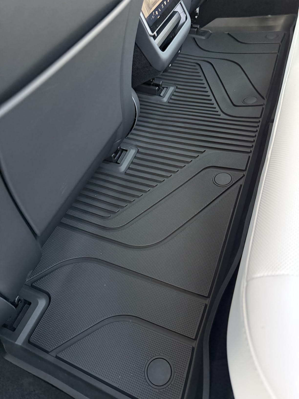3W Tesla Model 3 Floor Mats 2026 2025 2024 with Mental Pedal, Full Set with Seatback Protector, Highland All Weather Custom Fit Rear Trunk Mat Accessories Black customer photo 1