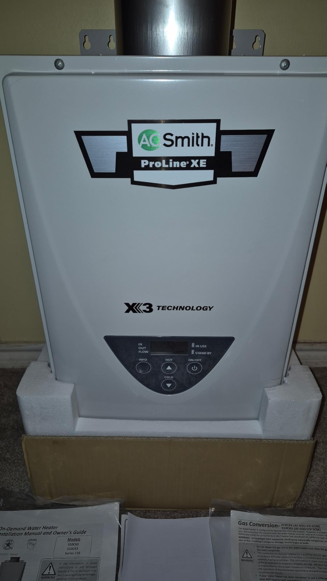 A.O. Smith Tankless Water Heater - Natural Gas or Propane - 10.0 GPM On-Demand Hot Water - 199,000 BTU - X3 Scale Prevention - ATI-510CX3 customer photo 2