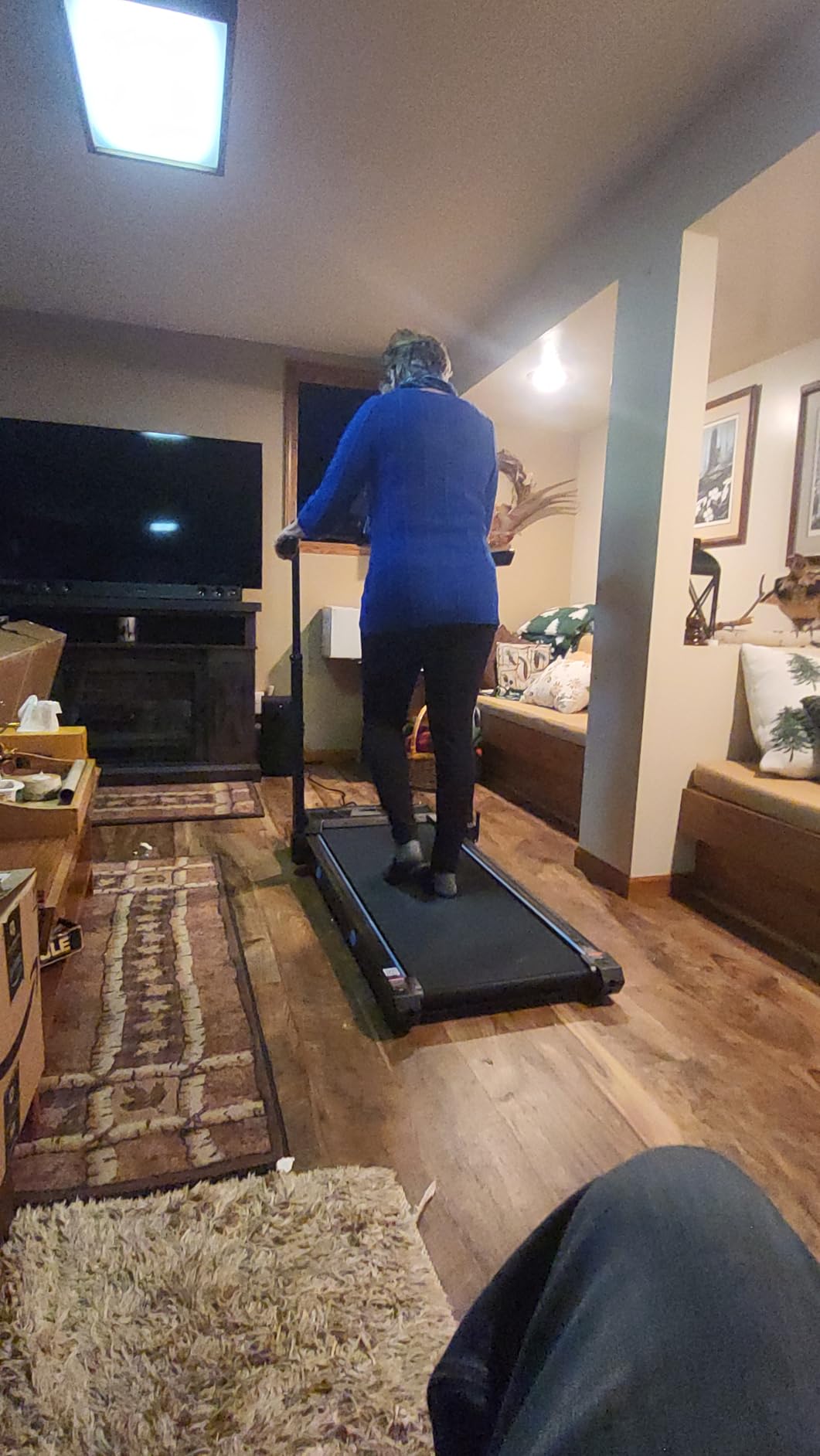 WELLFIT Treadmill with Auto Incline, 4 in 1 Foldable Treadmills for Home with Adjustable Height, 3.5HP Quiet Under Desk Treadmill, 450 LBS Capacity Portable Walking Pad with App, Space-Saving Design customer photo 2