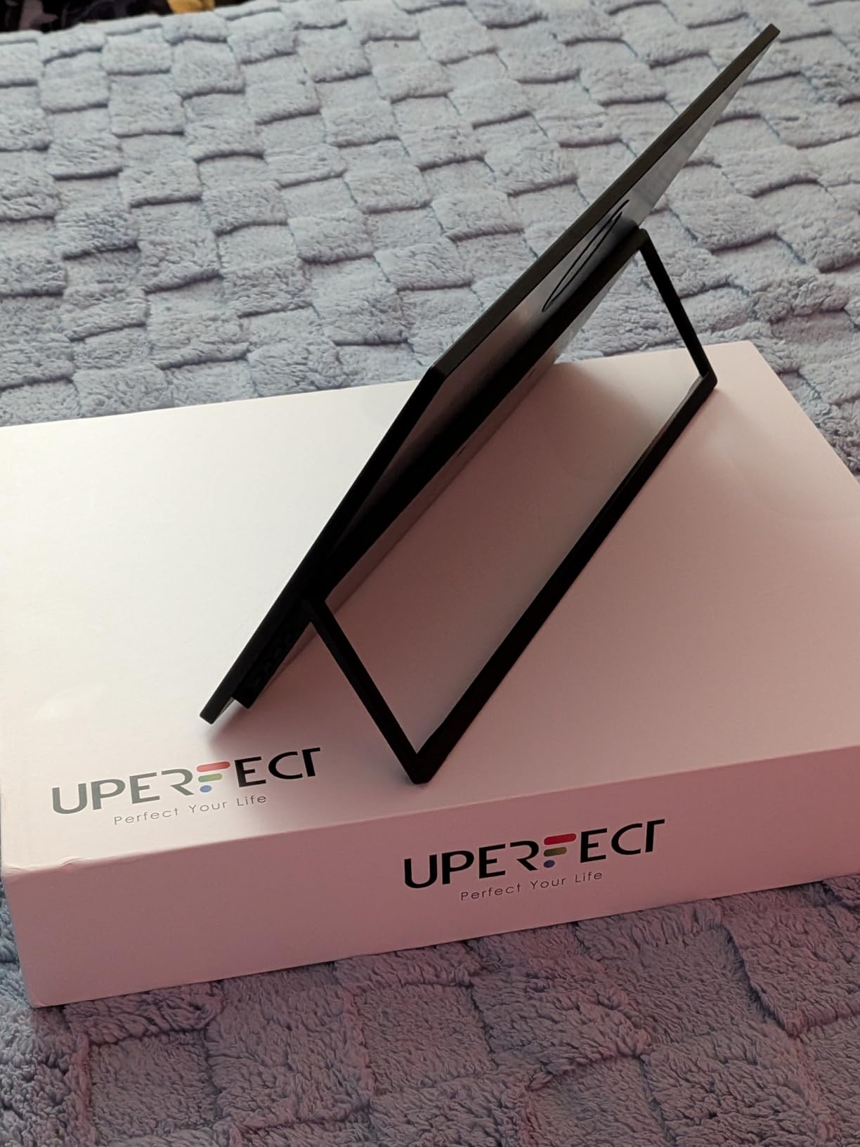UPERFECT Portable Monitor Touchscreen 15.6 Inch 125% sRGB Travel Monitor Built-in Adjustable Stand, Speaker, VESA Mountable, USB-C HDMI Ultra-Slim Second Screen for Laptop Mac-Book Phone Game Console customer photo 1