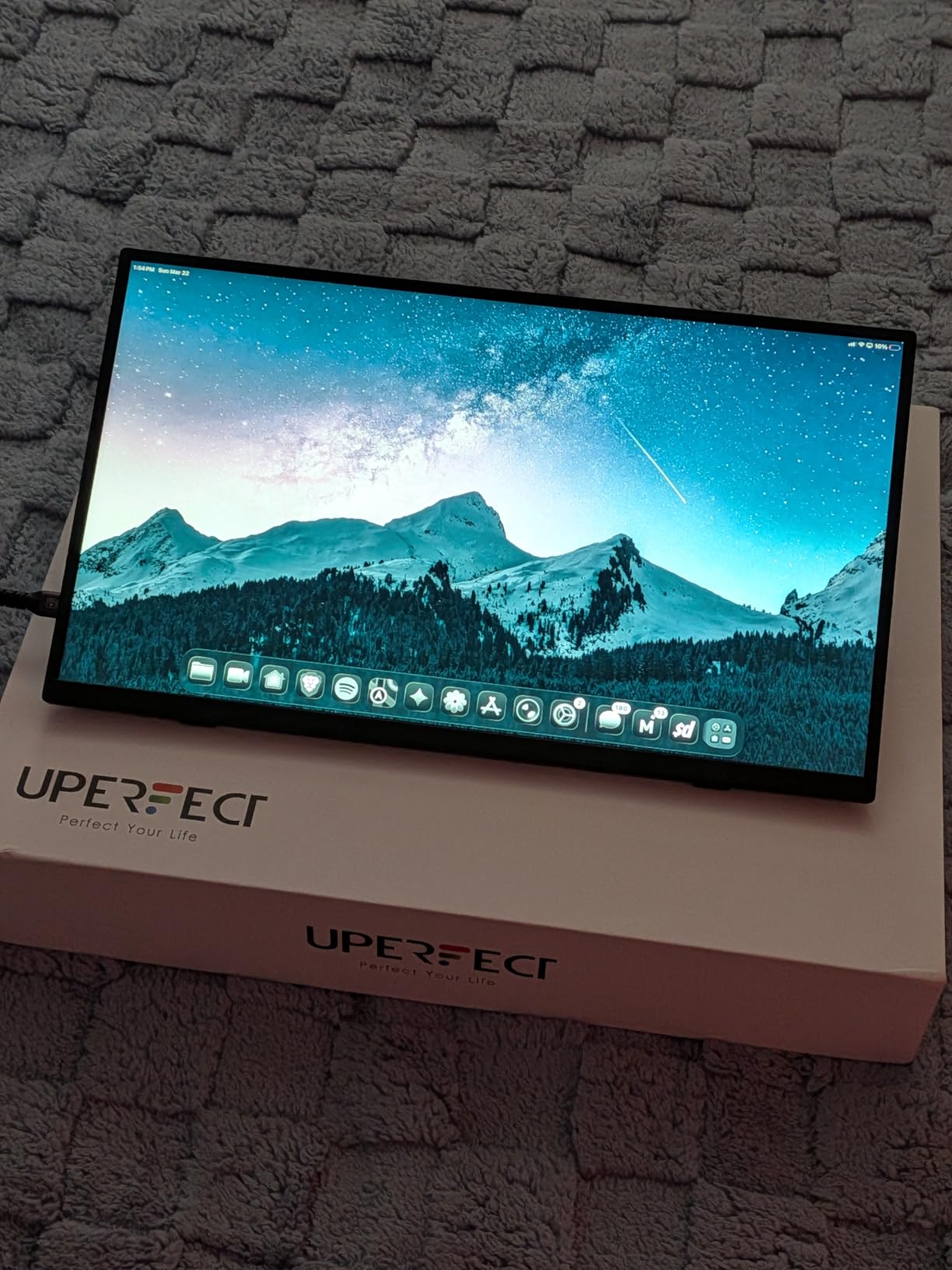 UPERFECT Portable Monitor Touchscreen 15.6 Inch 125% sRGB Travel Monitor Built-in Adjustable Stand, Speaker, VESA Mountable, USB-C HDMI Ultra-Slim Second Screen for Laptop Mac-Book Phone Game Console customer photo 2