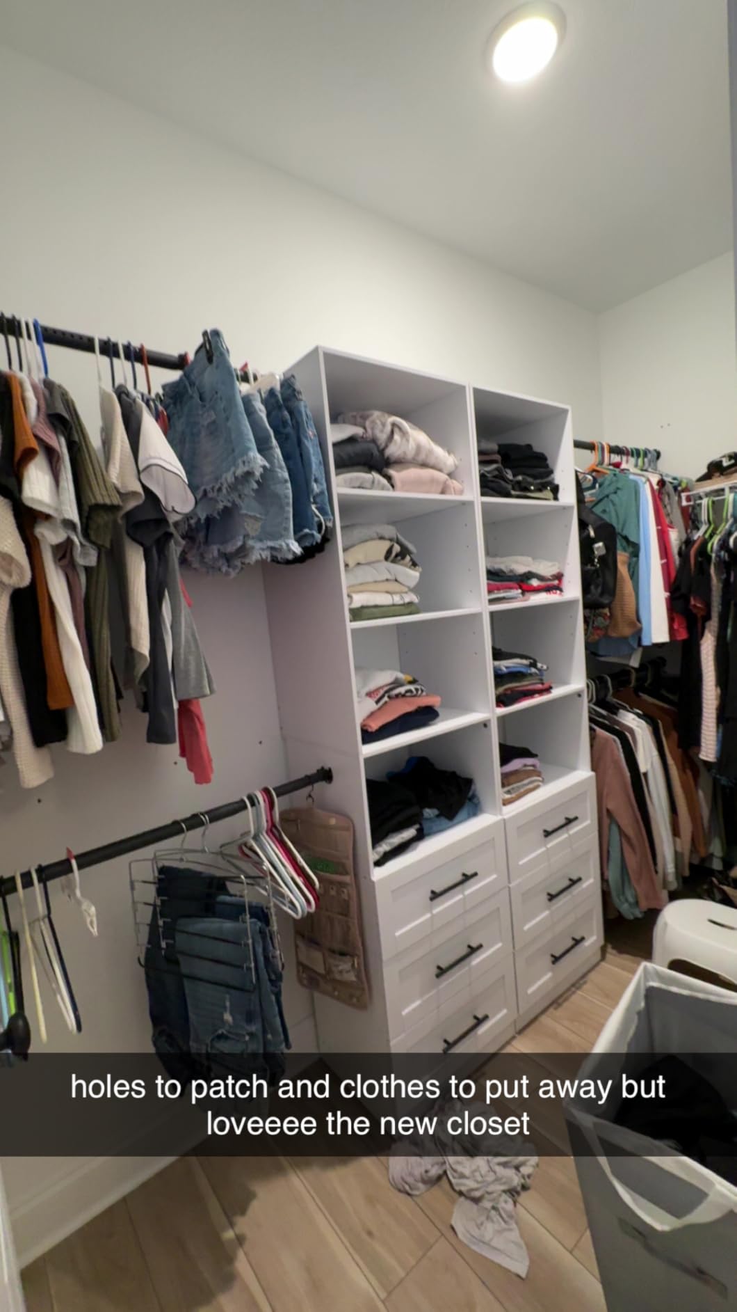 Closet System with 6 Drawers, 5-14FT Custom Closet Organizer System with 8 Expandable Hanging Rods & Adjustable Shelves, Modular Wood Closet Systems Tower for Walk in Closet Storage, 2 Sets, White customer photo 1