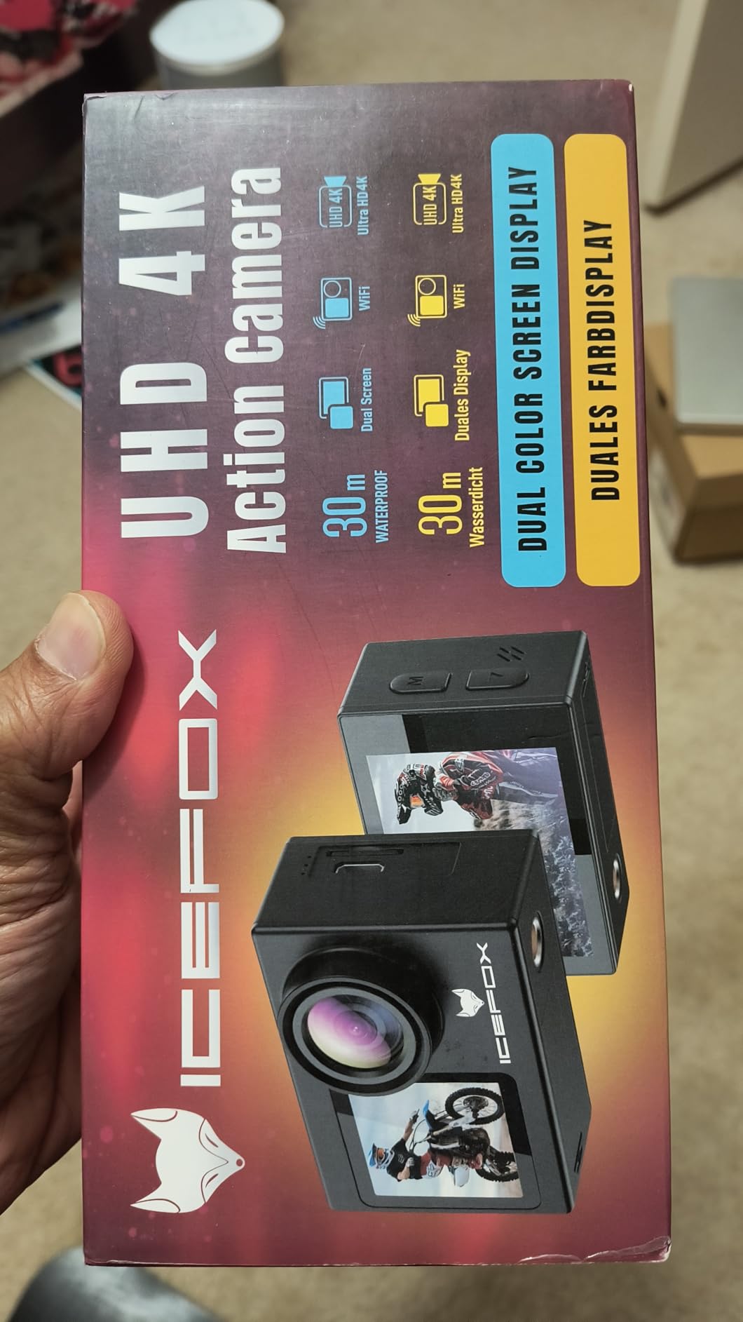 icefox Action Camera 4K 60FPS 30MP with 2X 2150mAh Batteries, Underwater Camera with 5X Zoom, EIS, Powered by Snappro App,Support Video&Photo Editing,Waterproof, WiFi Remote Control customer photo 1