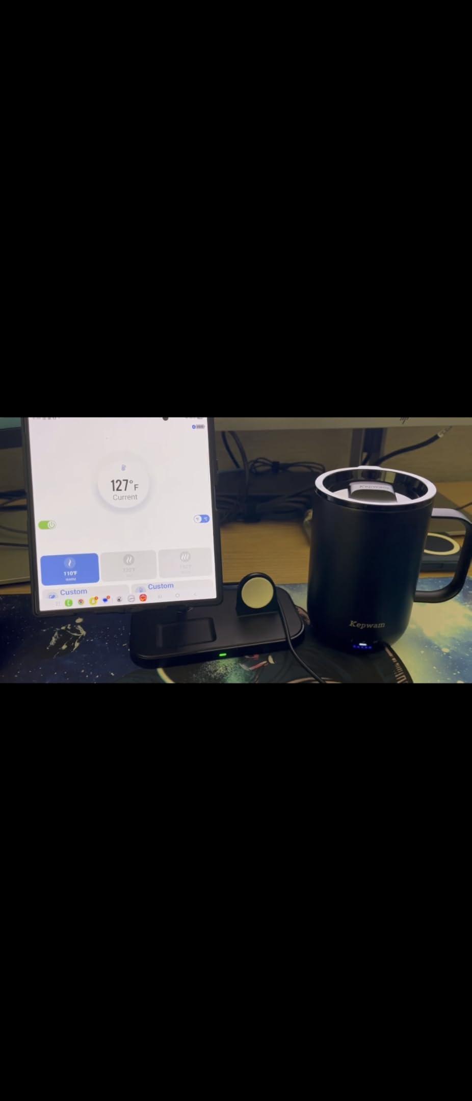 Kepwam Self-Heating Coffee Mug T1-16oz, Fast Heating Rechargeable Heated Coffee Mug, Smart Mug with App & Button Control, Ideal Gift for Coffee Lovers & Hot Drink Enthusiasts customer photo 1