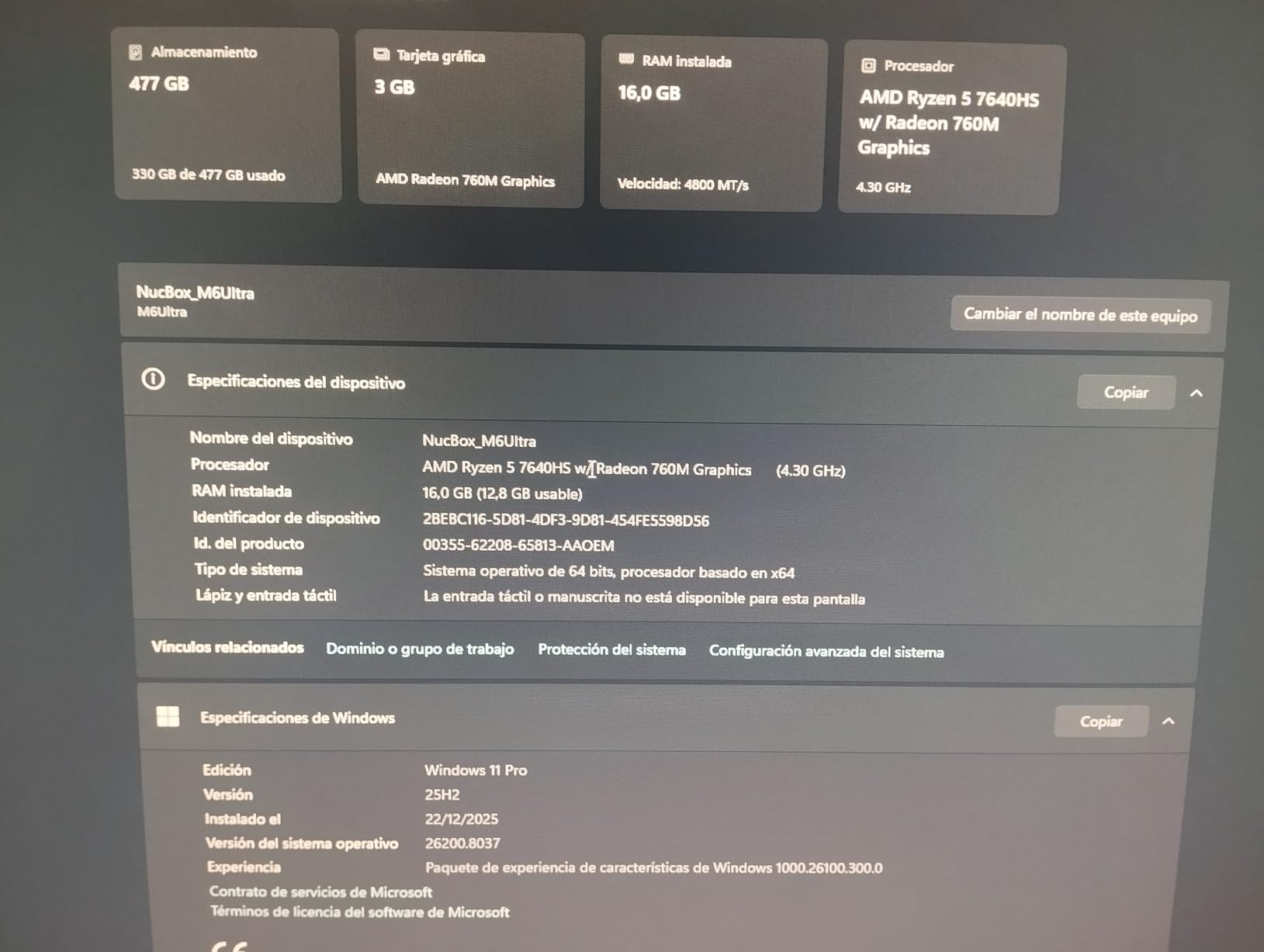GMKtec Mini PC Gaming AMD Ryzen 7 PRO 6850U 32GB DDR5 1TB PCle SSD I226V Dual NIC LAN 2.5G Desktop Oculink Computer, Dual USB4, HDMI 2.1, USB-C M7 Ultra customer photo 2