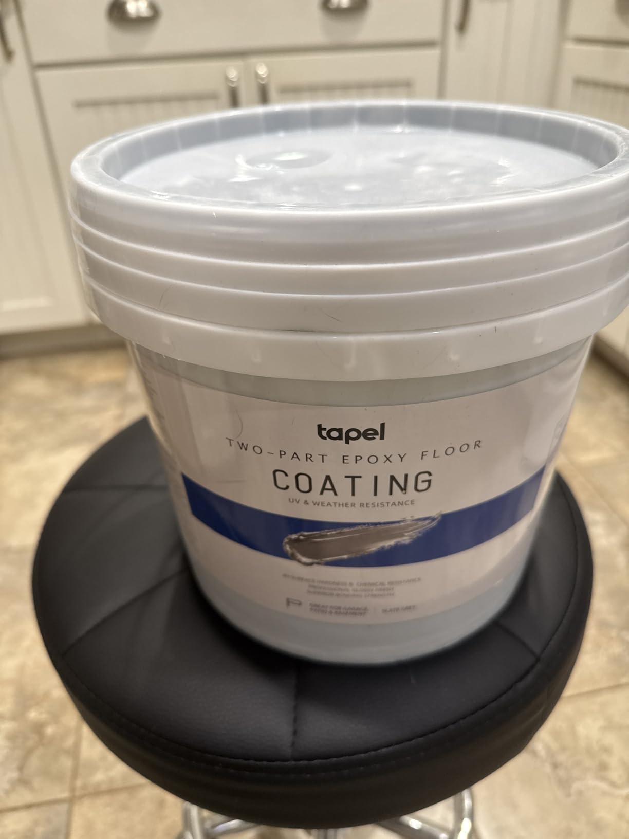 2-Part Epoxy Floor Coating Kit - Self-Leveling High Gloss Finish, Chemical & Abrasion Resistant Concrete Sealer for Garage, Basement & Workshop - 1.06 Gallon Covers 270 Sq Ft, Light Grey customer photo 1