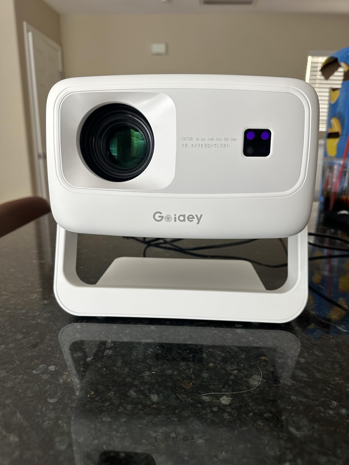 [10,000+ Licensed Apps/Live TV/ Daytime See/65W DoIby Audio] Outdoor 4K-Projector with WiFi and Bluetooth, Goiaey Smart Projector with 360°Stand, HDR10+, AI Auto Focus/Keysone, Short Throw Proyector customer photo 2