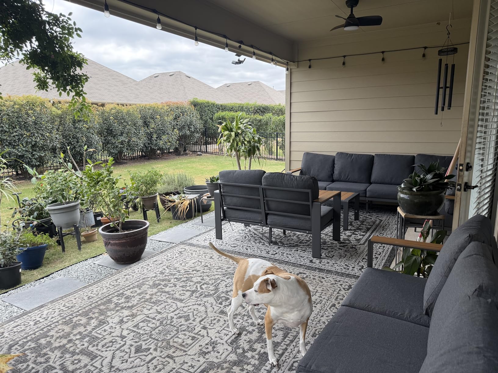 Aluminum Outdoor Patio Furniture Set 8 Seats, Outdoor Sectional Corner Sofa, Patio Conversation Set with Coffee Table & Washable Cushions, Furniture Set for Porch, Balcony, Deck, Graphite customer photo 2