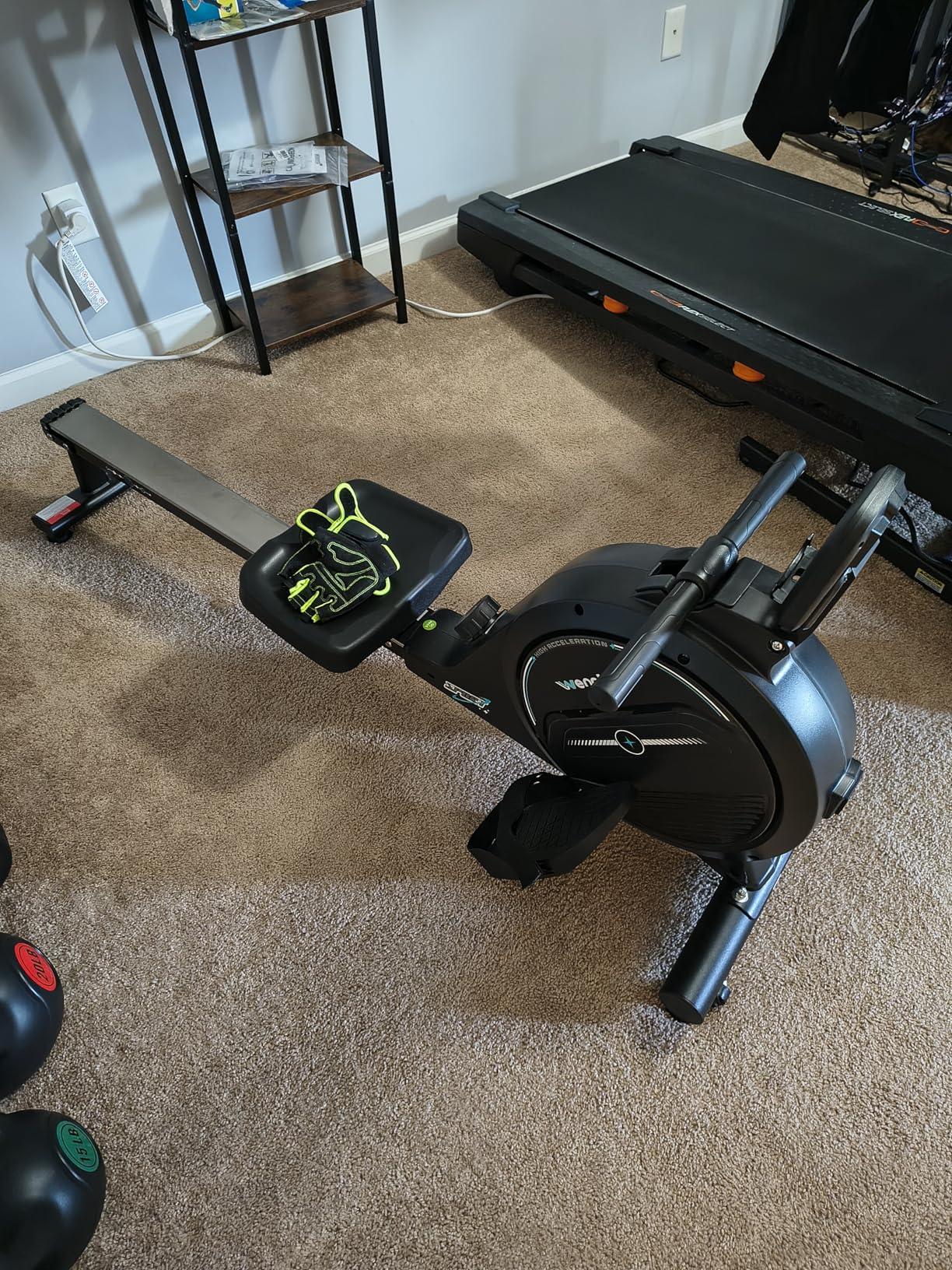 Rowing Machine,Wenoker Magnetic Rower Machine for Home,350 LB Weight Capacity, 16 Levels of Workout Resistance,Bluetooth App Supported LCD Monitor Tablet Holder & Comfortable Seat Cushion customer photo 2