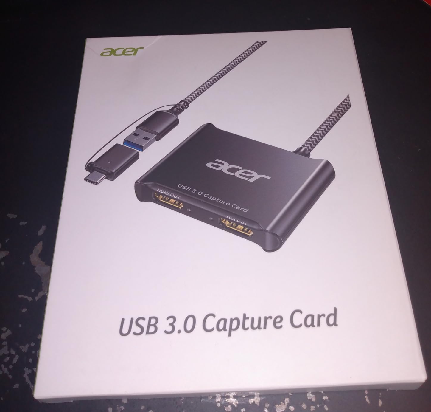 acer USB 3.0 Video Capture Card, HDMI Capture Card for Streaming with 4K Loop-Out & USB A/C | 1080P 60Hz HD | Video Audio Game Capture for PS5/PS4/Switch2/Xbox/Camera/PC/Mac - Black customer photo 2