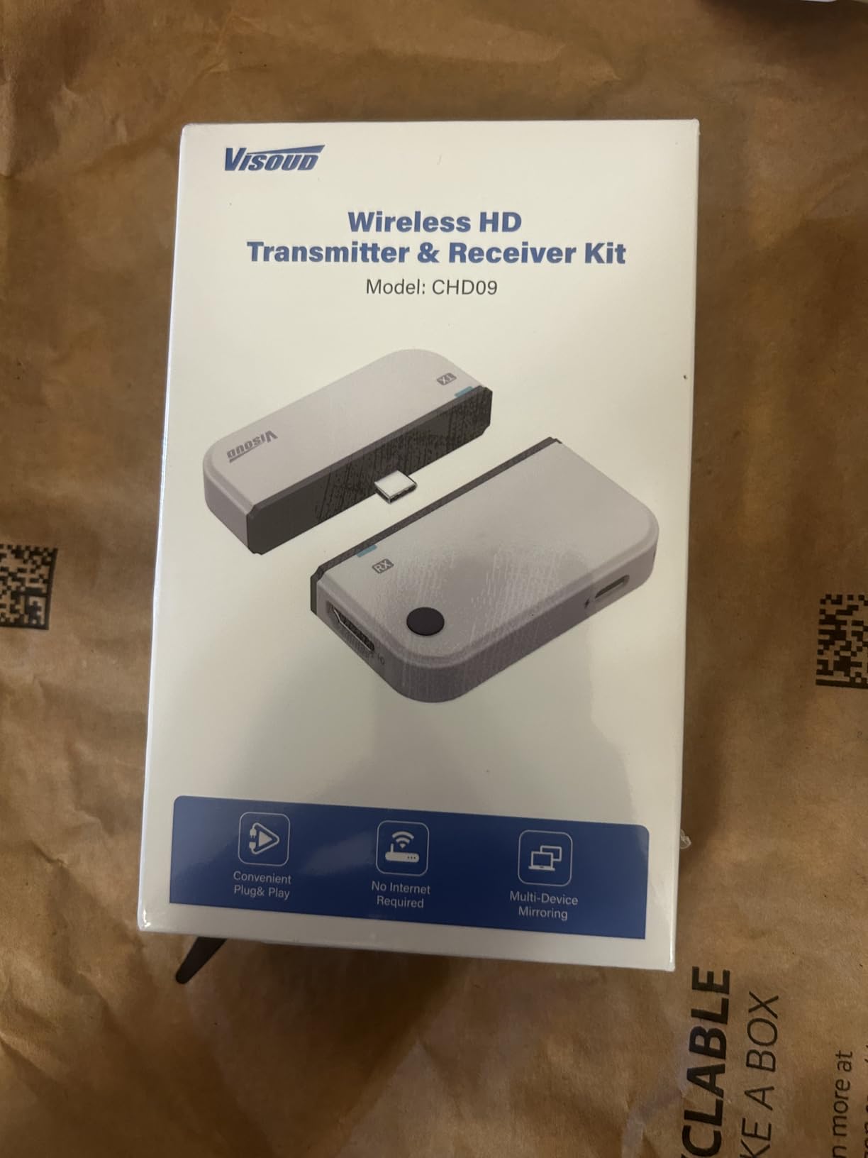 2026 Upgraded Type-C Wireless HDMI Transmitter & Receiver Kit 328FT/100M, 4K Input to 1080P@60Hz Output, Plug&Play, 5.8G+2.4G Video Audio from Phone/Tablet/Laptop/PC to Monitor/Projector/TV Box customer photo 1