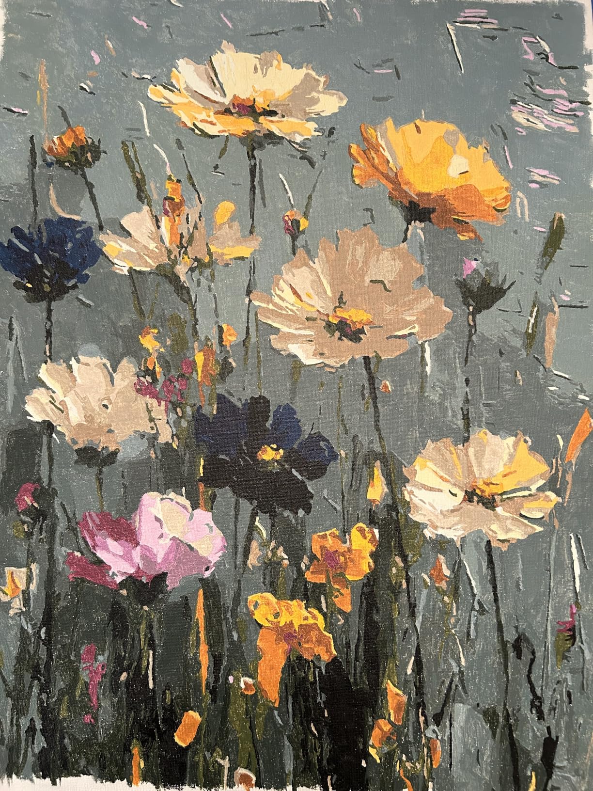 CHWGLFGG Paint by Numbers Kit for Adults Beginner, Wild Flowers Adult Paint by Number Kits on Canvas, DIY Acrylic Oil Easy Painting by Numbers for Home Wall Decor 16X20 inch (Without Frame) customer photo 1