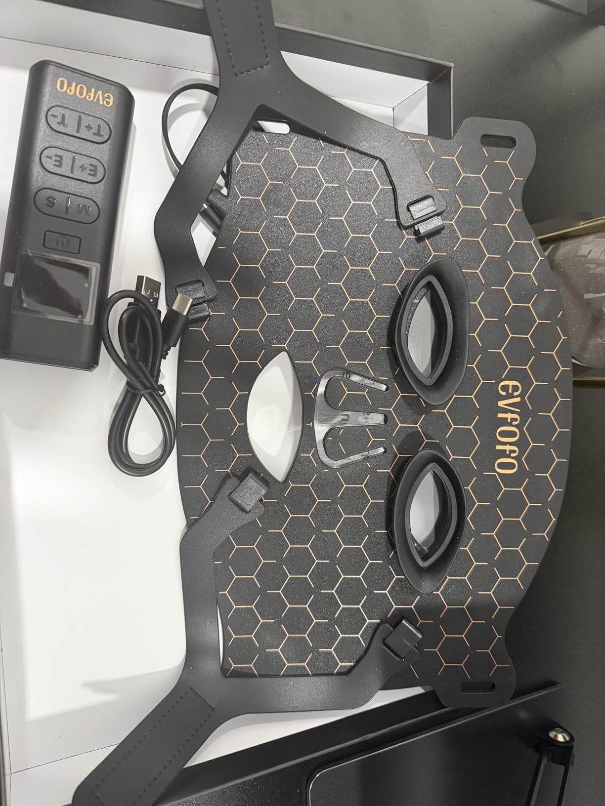EVFOFO 7 Mode Red Light Therapy Mask for Face, FDA-Cleared Portable LED Face Mask with Remote for Wrinkles, Acne & Skin Tone at Home, Near-Infrared 850nm Red Light Therapy Mask, Black customer photo 1