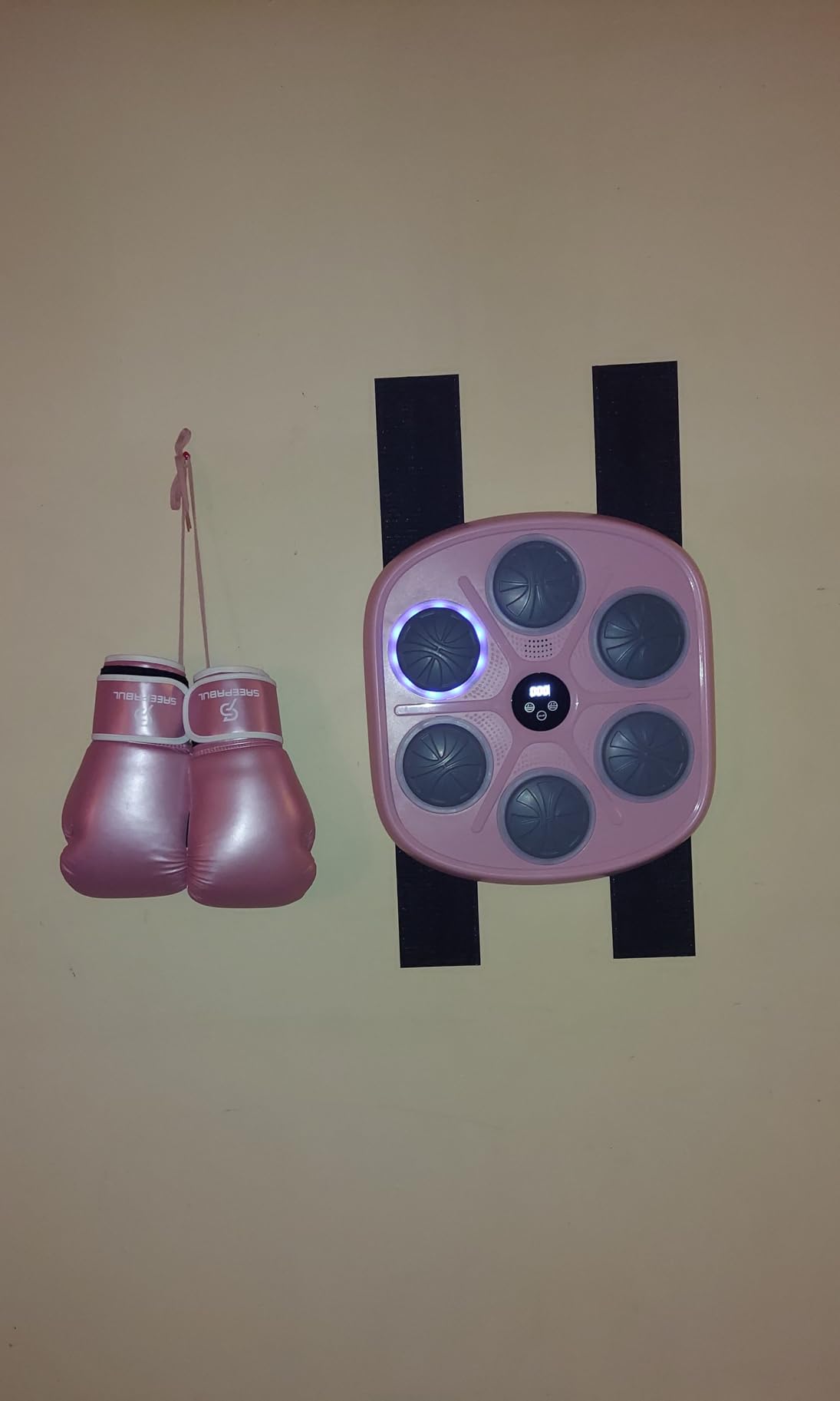 OurStarry New Model Smart Music Boxing Machine for Adults and Kids, Training Machine with LED Electronic Wall Mounted, Home Indoor Workout Equipment with Premium Boxing Gloves customer photo 1