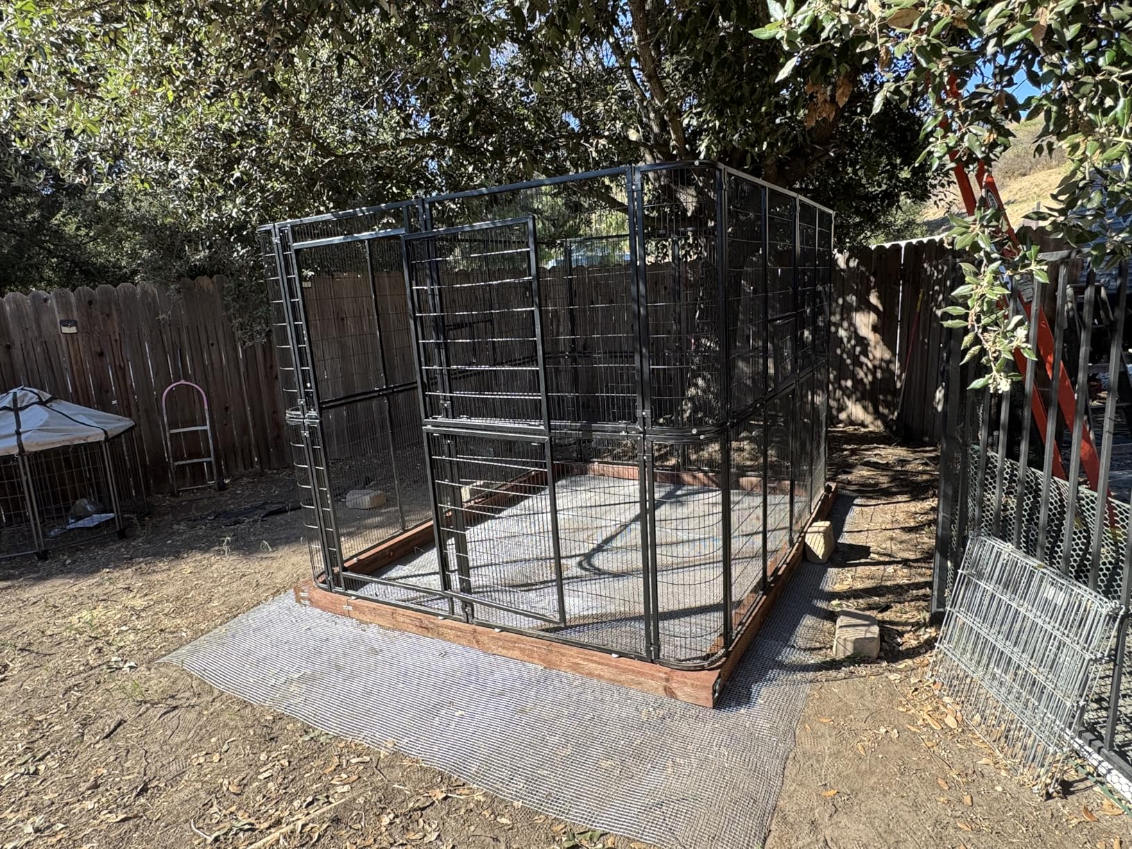 87-Inch Heavy Duty Walk-in Bird Cage with Cover - Large Outdoor Aviary Metal Birdcage with Stand, 7.22x5.25x6.8ft Flight Space for Macaw, Budgie, Conure, Lovebird, Parakeet, Cockatiel customer photo 1