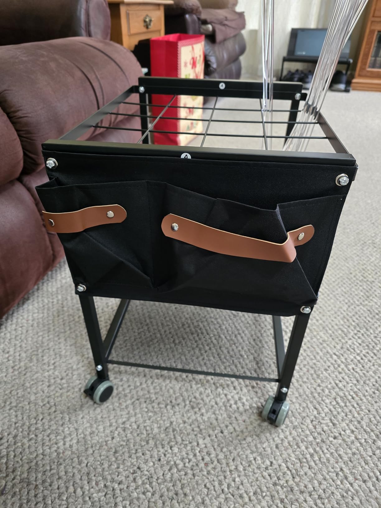 Blueprint Storage Rack Cart with Side Storage Bags, 20 Slots(3.2