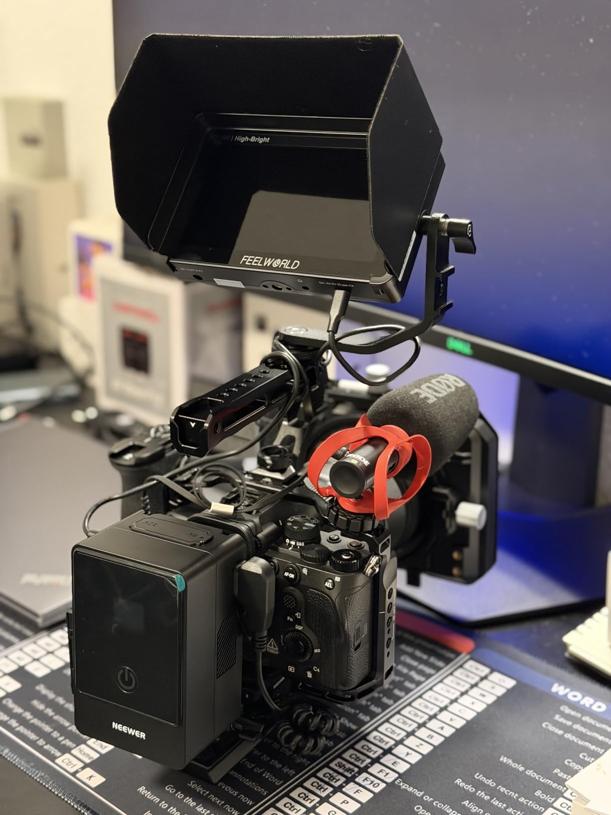 NEEWER Mini V Mount Battery, 6800mAh 99Wh V Lock Battery, PD65W Fast Charging/D Tap/BP/USB A/Dual DC Port/OLED Display for Camcorder Video Camera Compatible with SmallRig BMPCC 4k 6k, PS099E customer photo 2