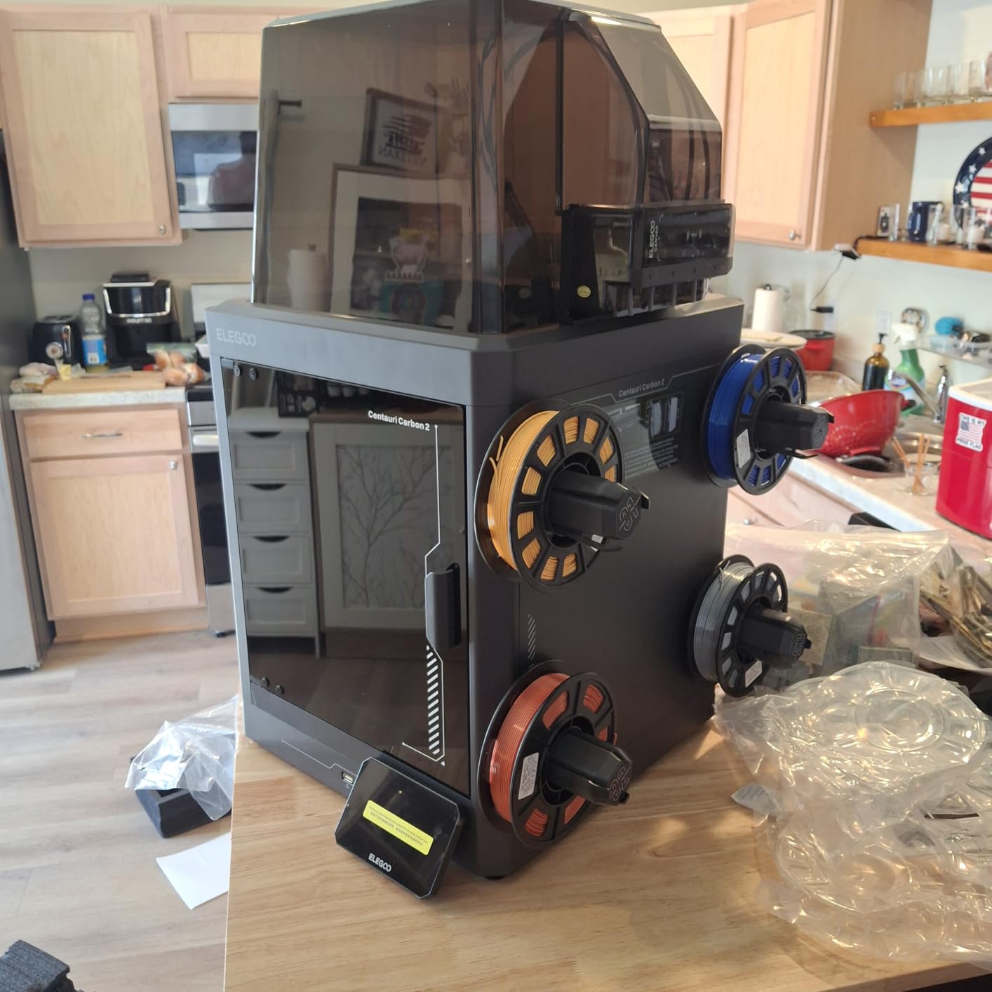 ELEGOO Centauri Carbon 2 Combo Multi Color 3D Printer, CoreXY 500mm/s High Speed Multicolor Printing with Canvas, 1-Click Full Auto Leveling and 350°C High-Temp Nozzle, 256x256x256mm Build Volume customer photo 1