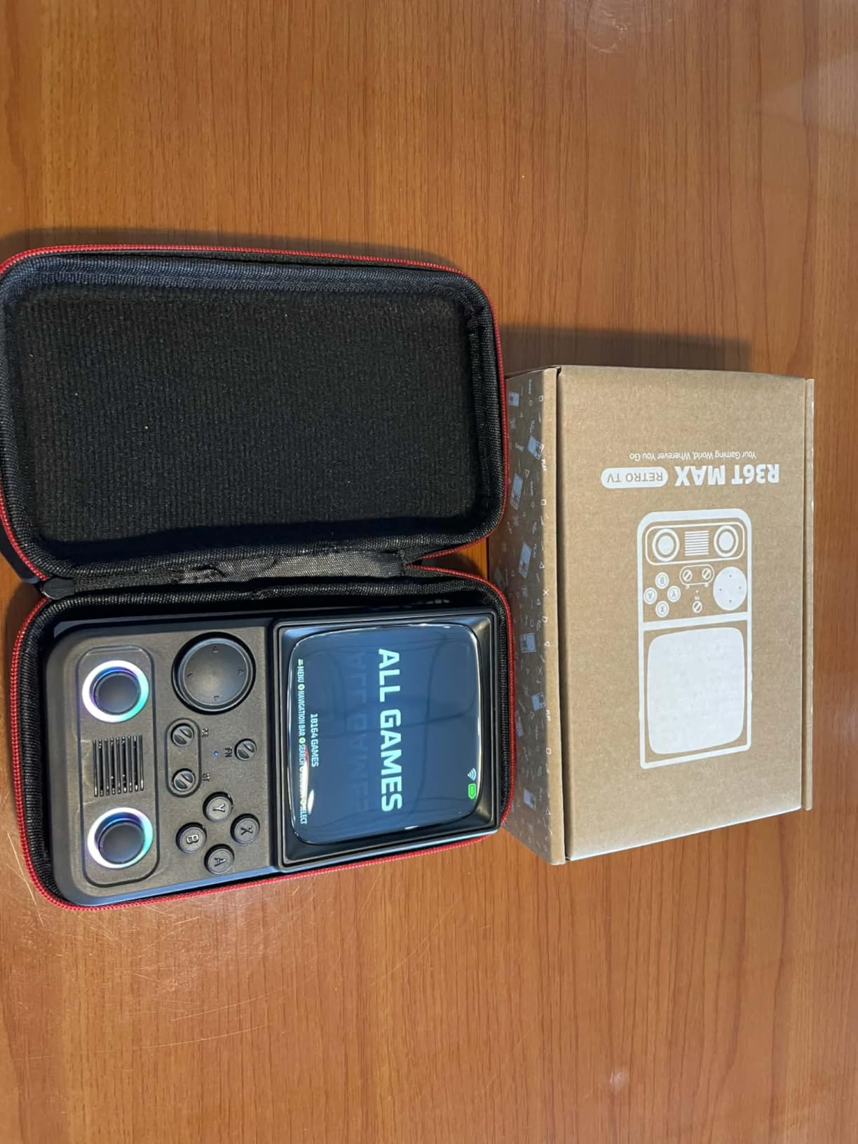 R36TMAX Retro Handheld Game Console, 4.0'' 720x720 IPS Screen, 64GB Supports 18000+ Classic Games, EmuELEC System Supports WiFi Networked Fighting&OTG,4000mAh with Portable Case（Black 64GB） customer photo 1