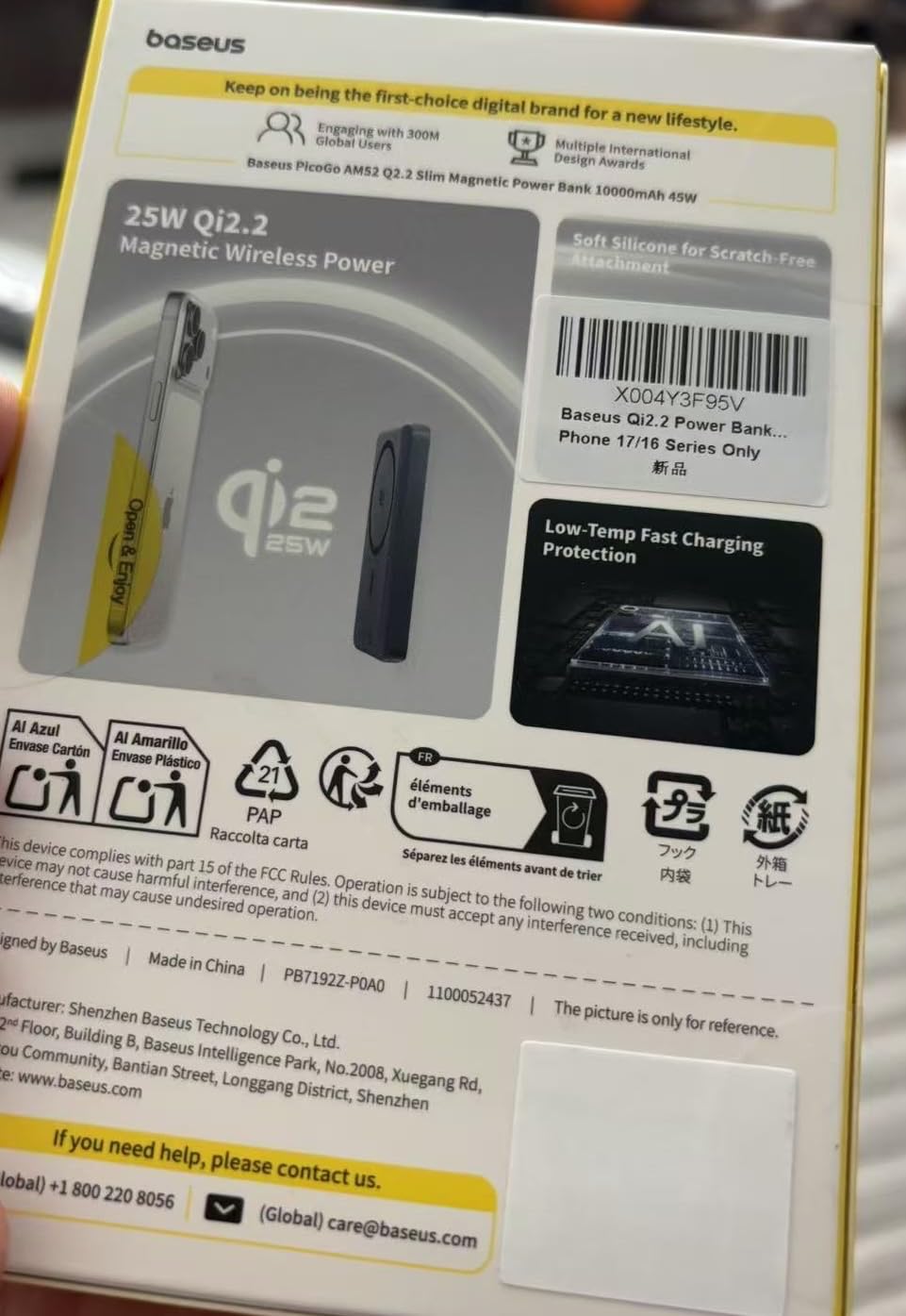 Baseus Picogo AM52 MagSafe Power Bank, Qi2.2 25W 10,000mAh Magnetic Portable Charger, 0.6