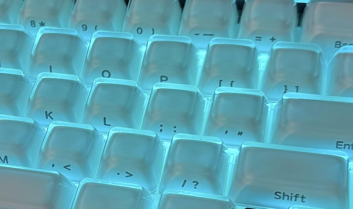 EPOMAKER Lusterfly Jelly Keycaps Set - 123 Keys Double-Shot Laser Engraved, MDA Profile, ABS+PC, MX-Compatible for 61/68/84/87/98/100/104-Key Mechanical Keyboard (Blue) customer photo 1