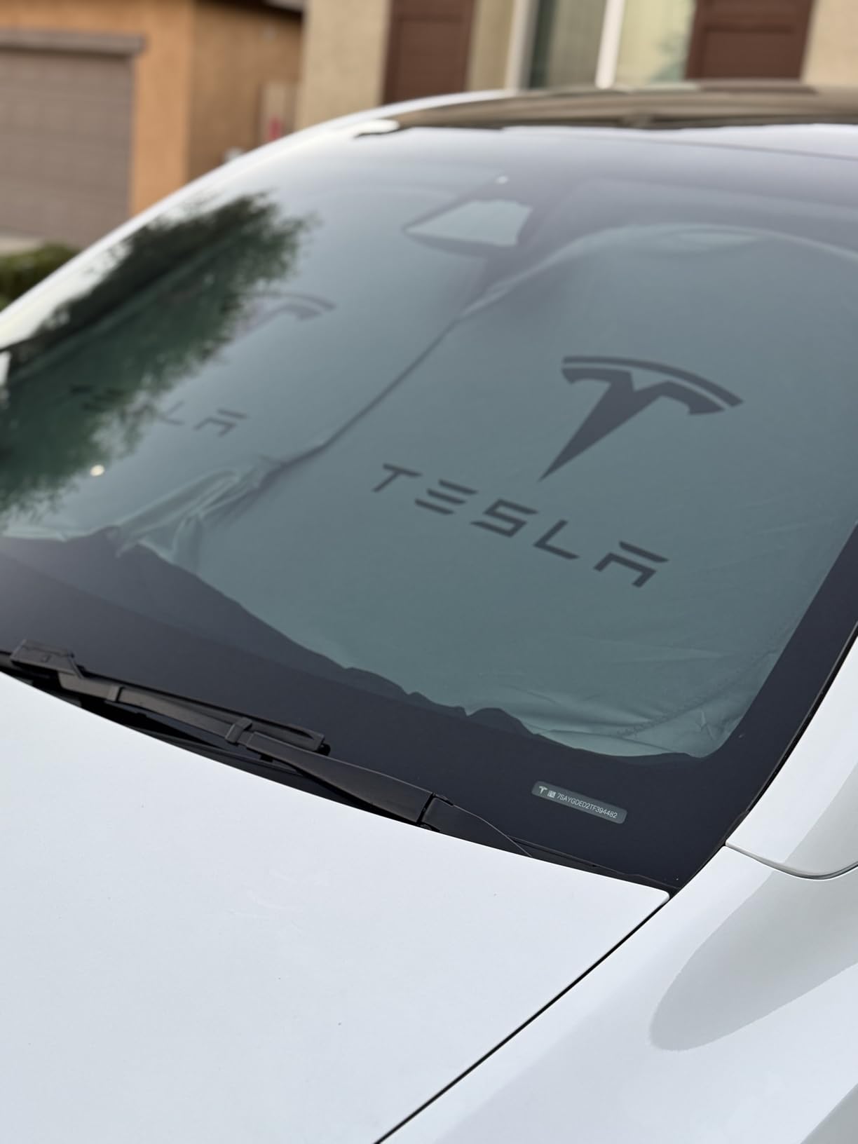 300T Sunshade for Tesla Model Y Model 3, Car Accessories 2026 for Tesla, Front Window Sunshade with Organizer Bag, Gifts for Tesla Owners customer photo 2