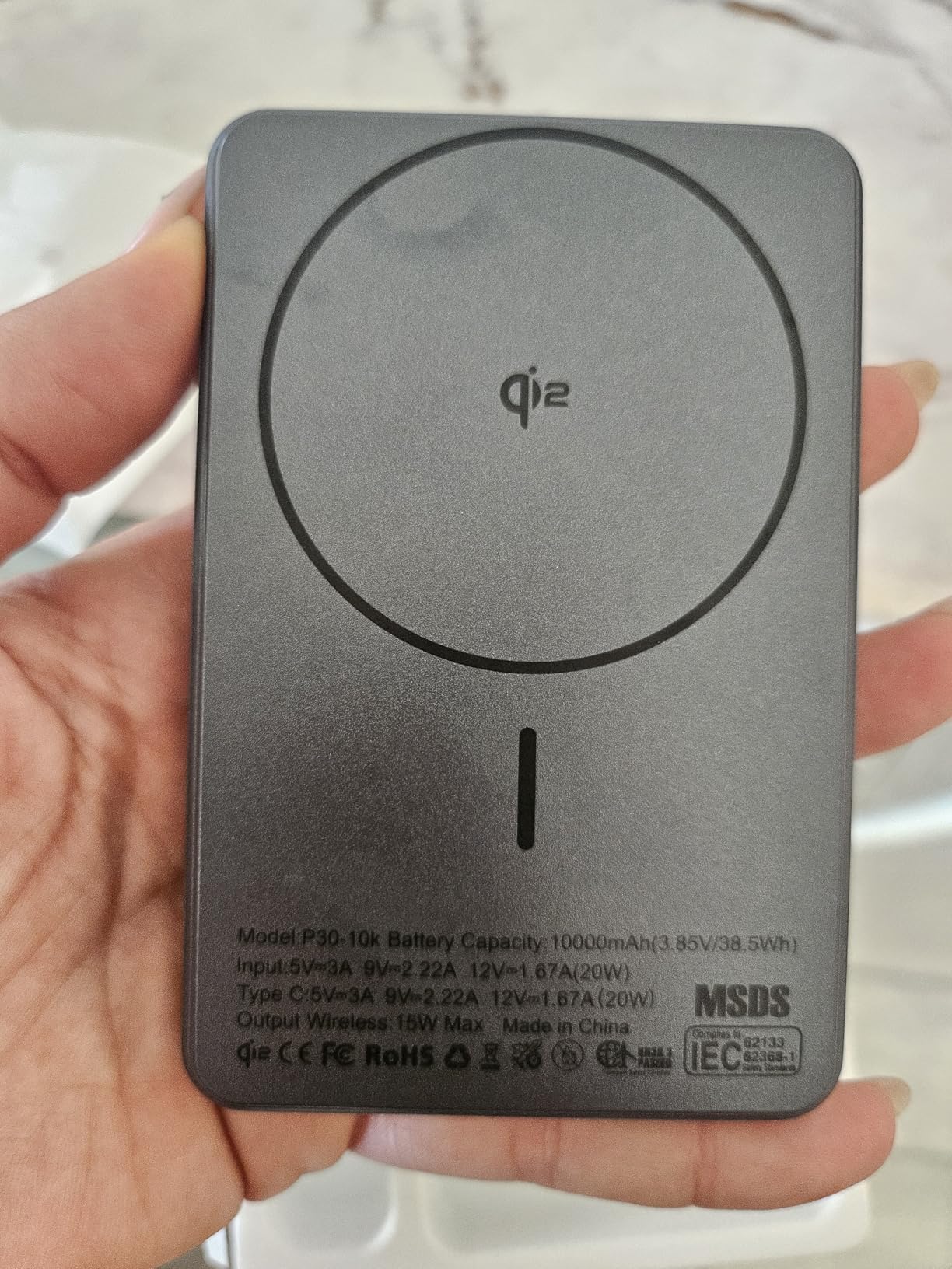 Mag.Safe Portable Charger, 10000mAh Battery Pack - Qi2 Certified, 22.5W Fast Charging Wireless Magnetic Power Bank for iPhone 17/ Air/ 16/15/14/13/12 Series, Travel Camping Essential-Grey customer photo 2