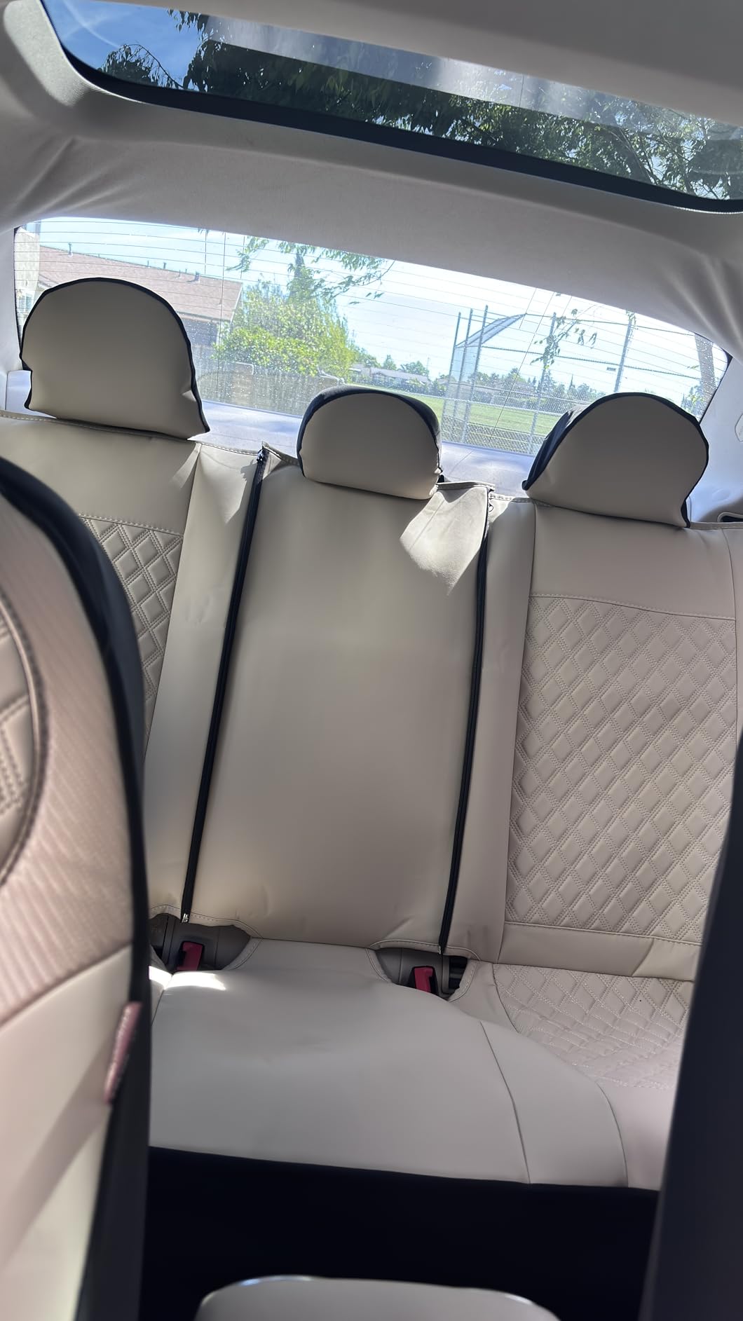 Coverado Seat Covers Full Set, Luxury Leather Car Seat Cover with Carbon Fiber Accents Design, Spill-Proof Durable Black Automotive Seat Covers, Front and Rear Seat Protectors Universal Fit Most Cars customer photo 2
