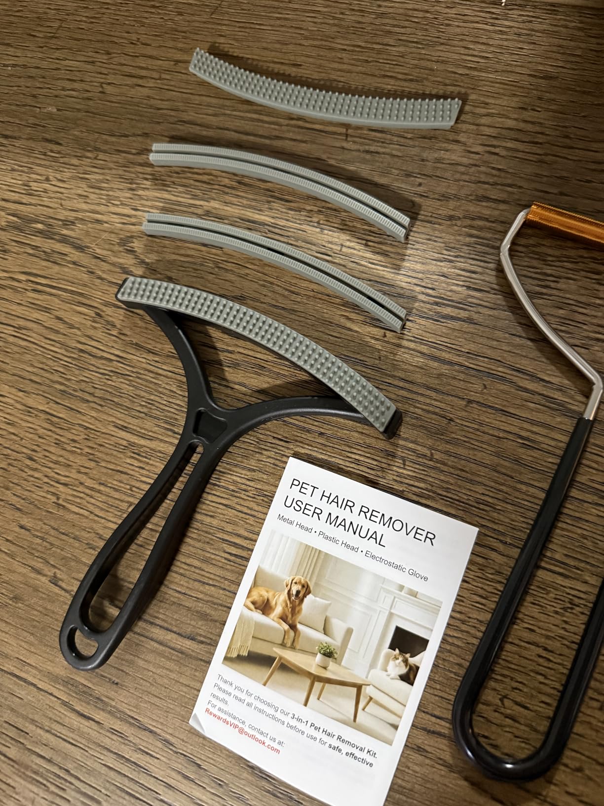 3PCS Pet Hair Removal Tool Set-Dog & Cat Hair Remover, Pet Hair Removal Glove, Carpet Rake for Carpet, Couch, Furniture, Car Interior & More-Reusable Pet Hair Remover for Multi-Surface Cleaning customer photo 2