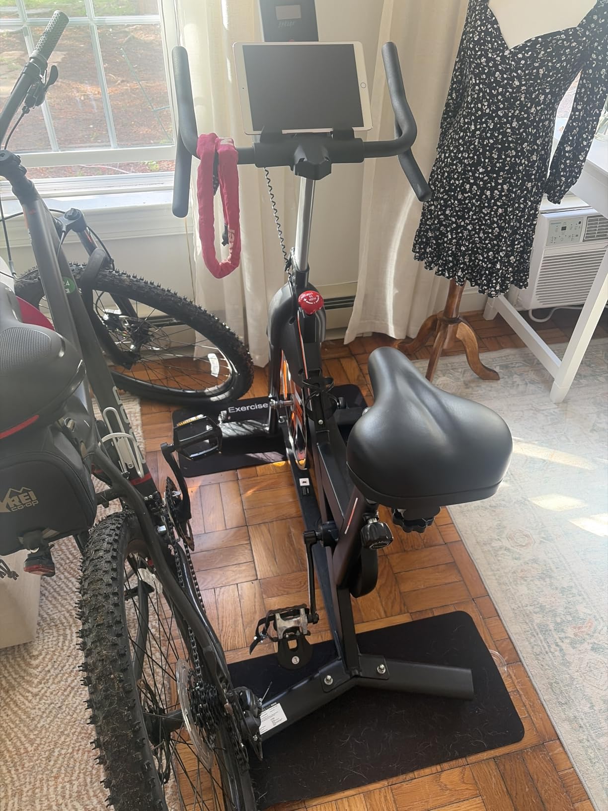 Exercise Bike, Wenoker Stationary Bike for Home, App Supported Indoor Bike with Silent Belt Drive, Heavy Flywheel, Multi-grips Handlebar and Upgraded Digital Display customer photo 1