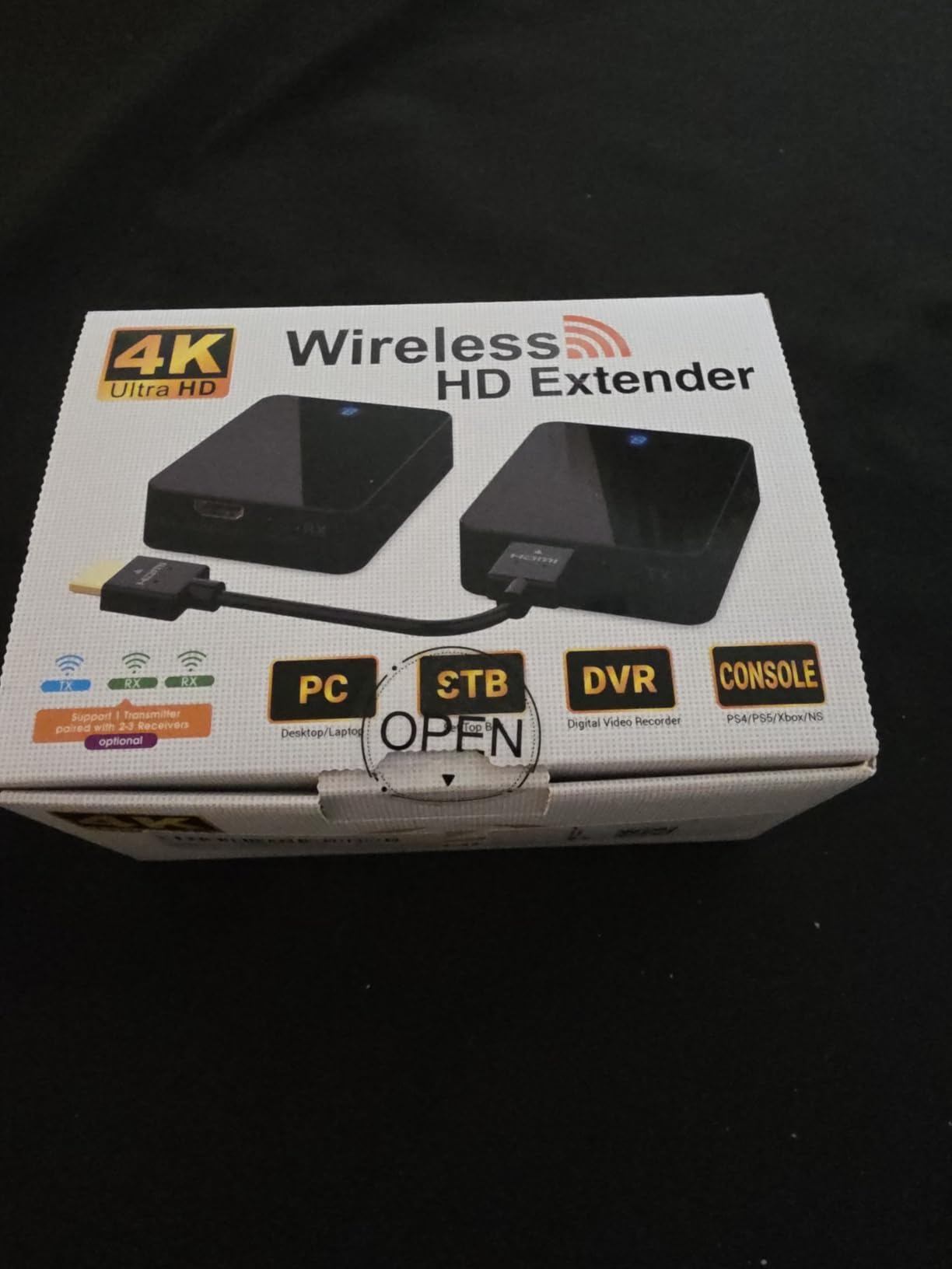 Wireless HDMI Transmitter and Receiver 4K BIN-910, 400FT/120M Long Range, 9 Adjustable Channels, 1TX to 3RX- Stream HD Video/Audio from Laptop, PC, Camera to TV, Projector, Monitor customer photo 1