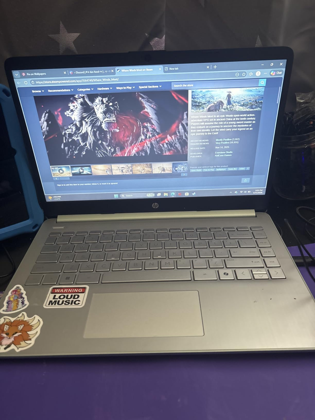 HP 14-inch Ultra Light Laptop W/1 Year Office 365&AI-Copilot, Intel Processor N150, 16GB RAM, 416GB Storage (128GB UFS + 288GB Docking Set), HD Camera, Long Battery Life, Wi-Fi 6, Win 11s, Green customer photo 1
