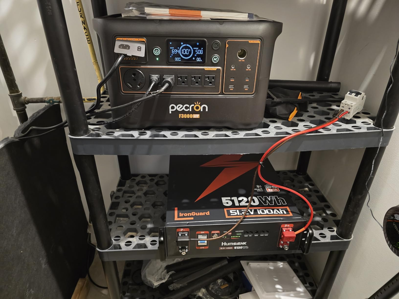 HumsiENK 48V 100Ah LiFePO4 Lithium Battery | UL1973 Listed| 3U Server Rack with Active Balancing & BYD Cells, Max 5120Wh & Bluetooth, 100A BMS for Off-Grid Solar System, Home Energy Storage, 2 PACK customer photo 1