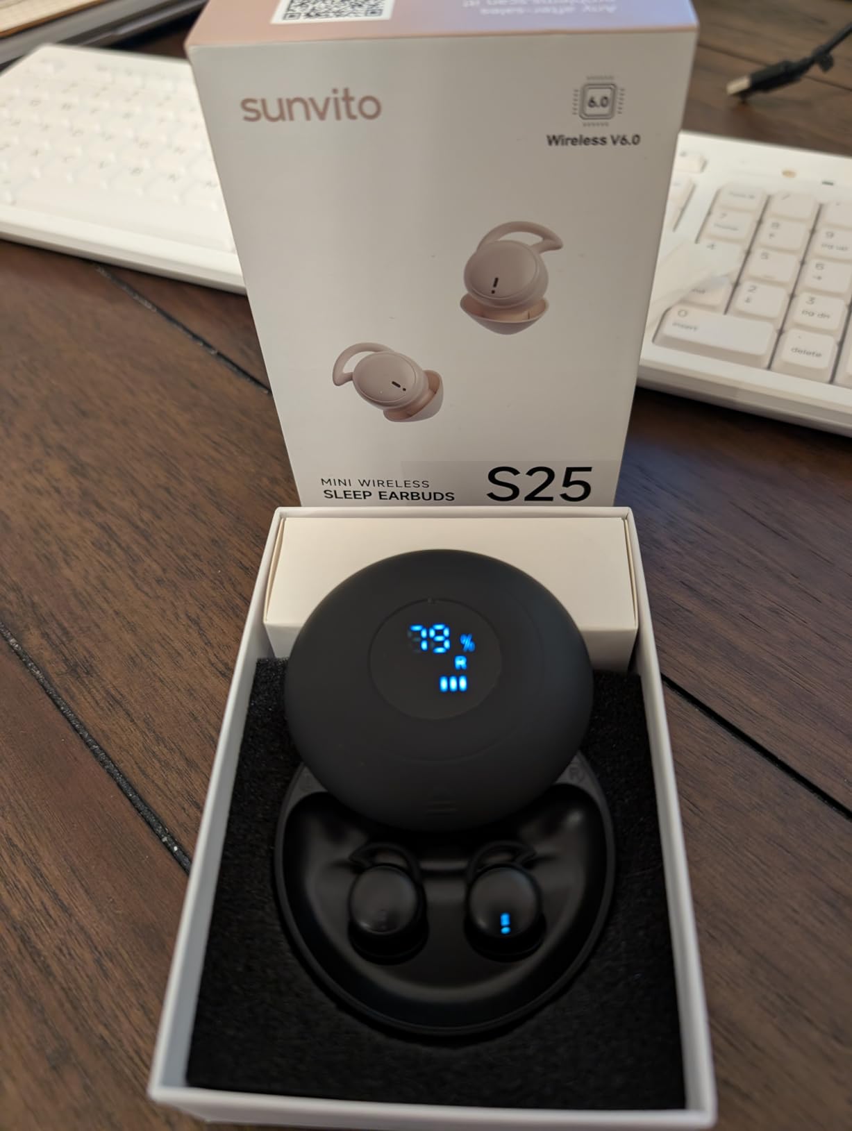sunvito Sleep Earbuds Bluetooth 6.0 for Side Sleepers, Mini Invisible Silicone Sleep Earbuds, Noise Blocking Sleeping Headphones, Hidden Earbuds with LED Display for Small Ears(Black) customer photo 1