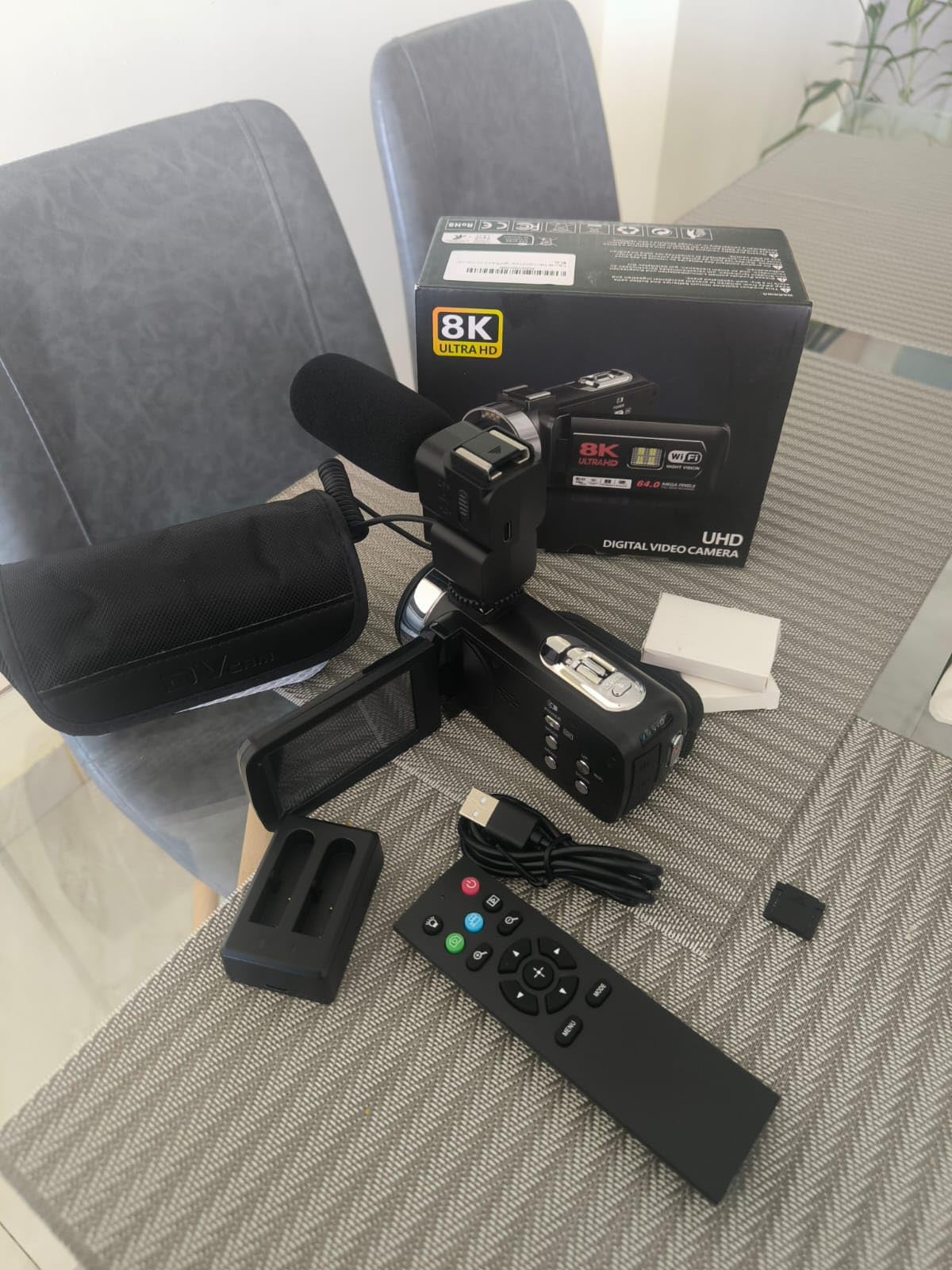 8K 64MP Video Camera Camcorder IR Night Vision Vlogging Camera 18X Zoom WiFi Digital Camera for YouTube 3.0'' Touch Screen Camcorder with 64GB SD Card, 2 Batteries, Remote Control, Mic and Stabilizer customer photo 2