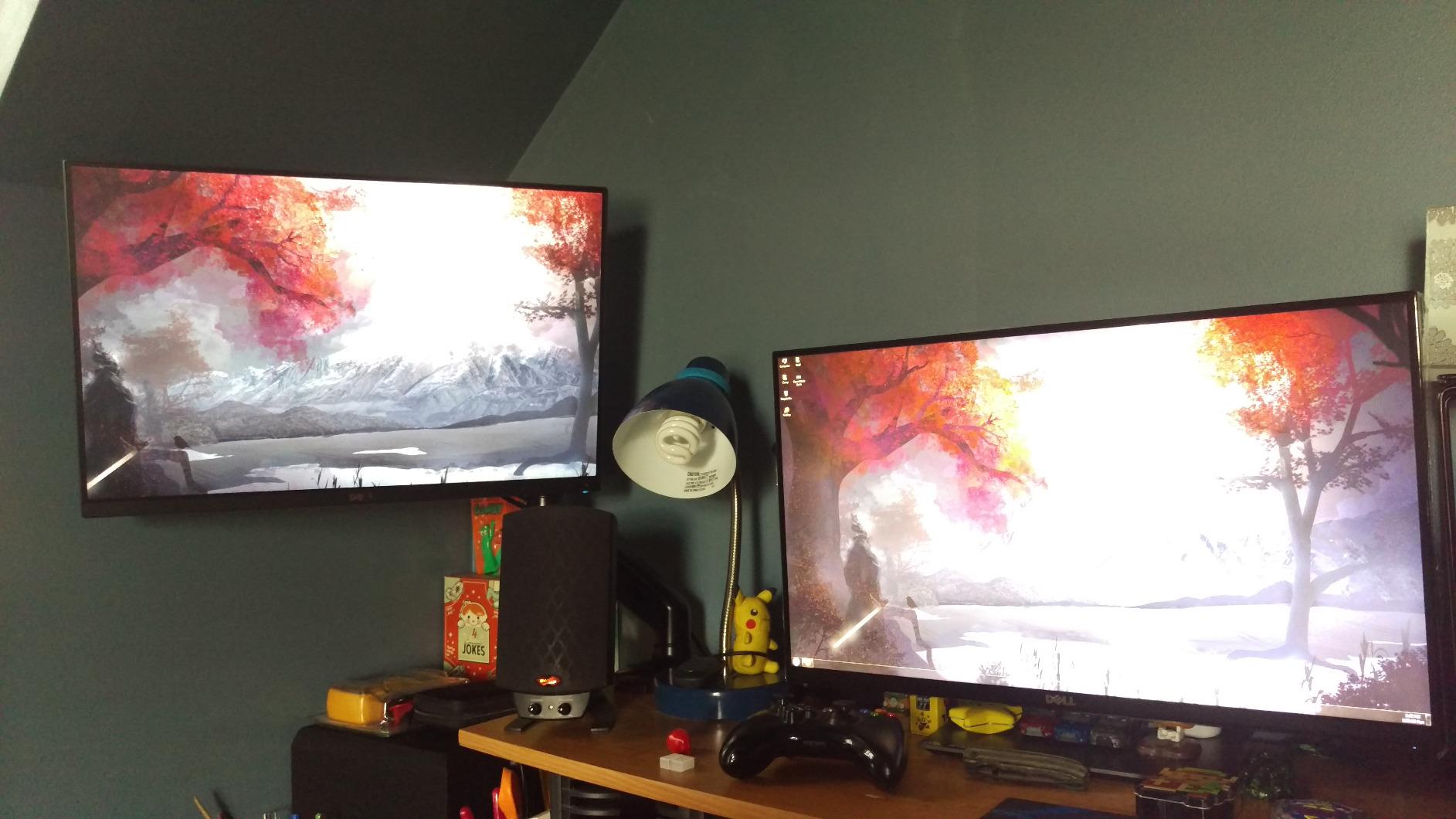 VIVO Triple Monitor Stand, Fully Adjustable Arms for 17 to 27 inch Screens, Mechanical Articulating Desk Mount, Gaming and Office Setups, VESA 75x75, 100x100, Max 19.8 lbs, Classic, Black, STAND-V003O customer photo 2