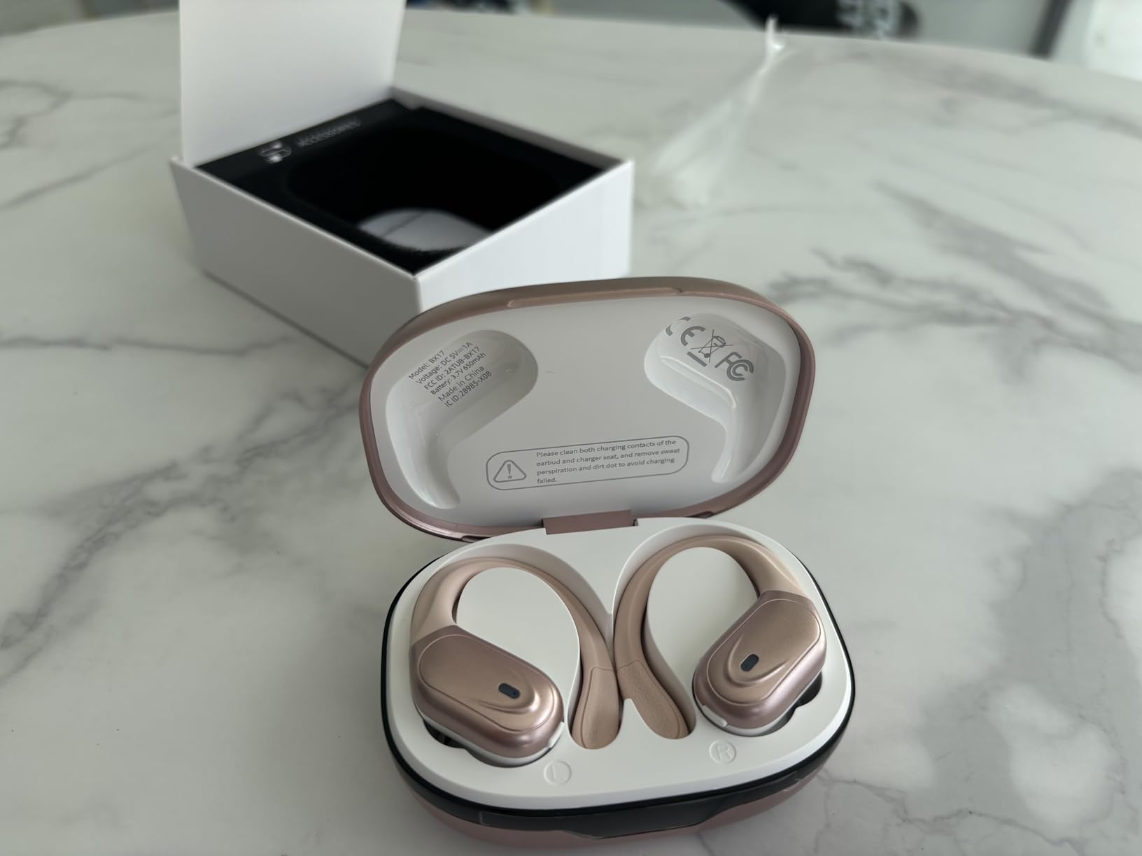 HAOYUYAN Wireless Earbuds, Sports Bluetooth Headphones, 80Hrs Playtime Ear Buds with LED Power Display, Noise Canceling Headset, IPX7 Waterproof Earphones for Workout/Running(Black) customer photo 1
