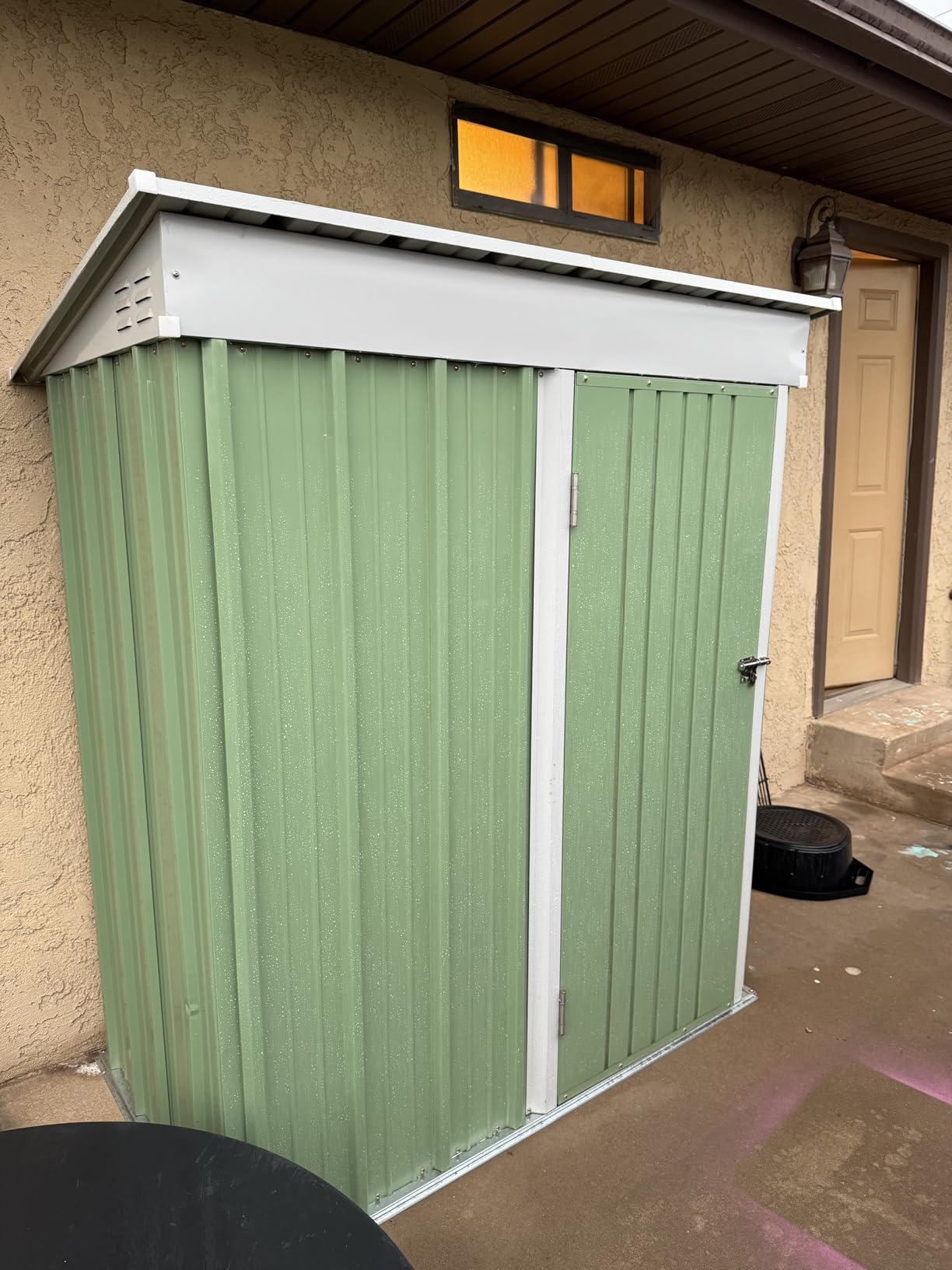 UDPATIO Outdoor Resin Storage Shed 8 x 10 FT, Plastic Storage Shed with Floor Large Outdoors Garden Tool Storage Shed Outside Clearance Shed with Lockable Door for Bike, Backyard, Patio, Dark Grey customer photo 2