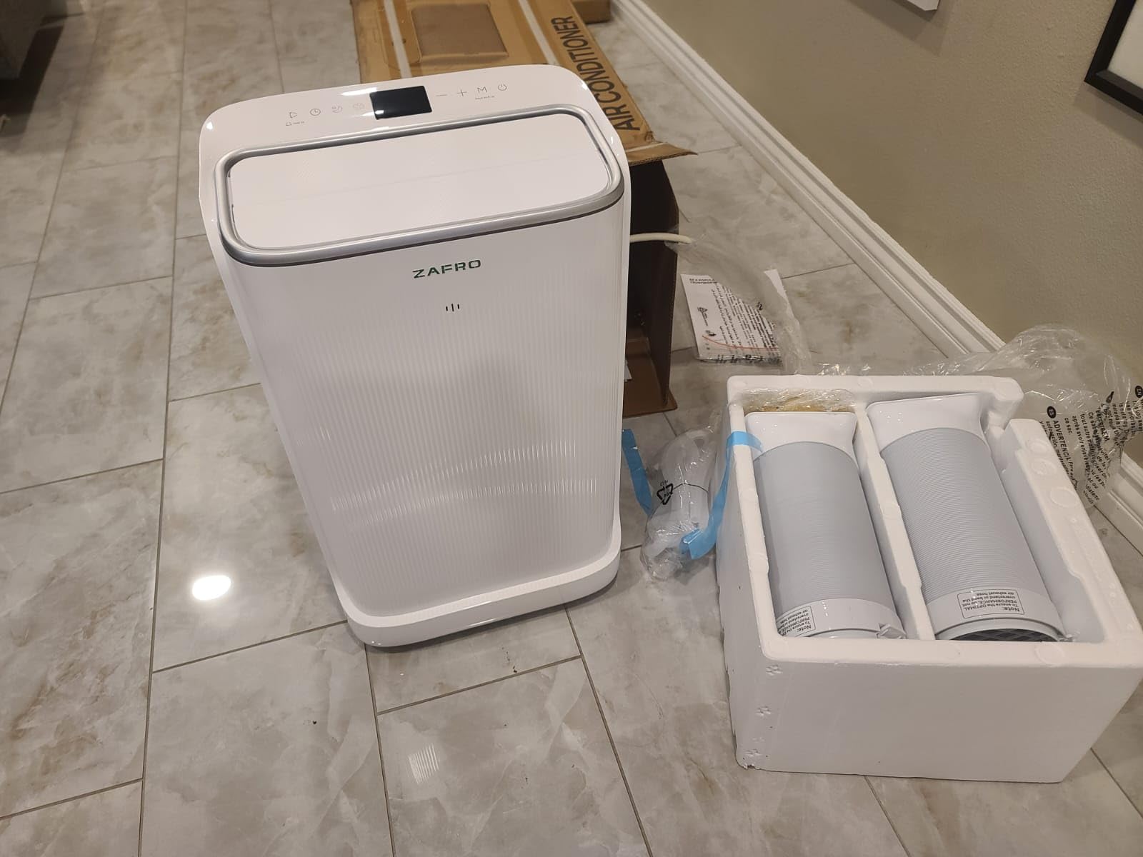 ZAFRO Smart Inverter Portable Air Conditioners, 16000 BTU (12000 BTU SACC) Dual Hose Portable AC Unit with Energy Saving/Ultra Quiet(42dB)/Drainage-free Cooling/APP/Remote for Multi-Scenario Use customer photo 2