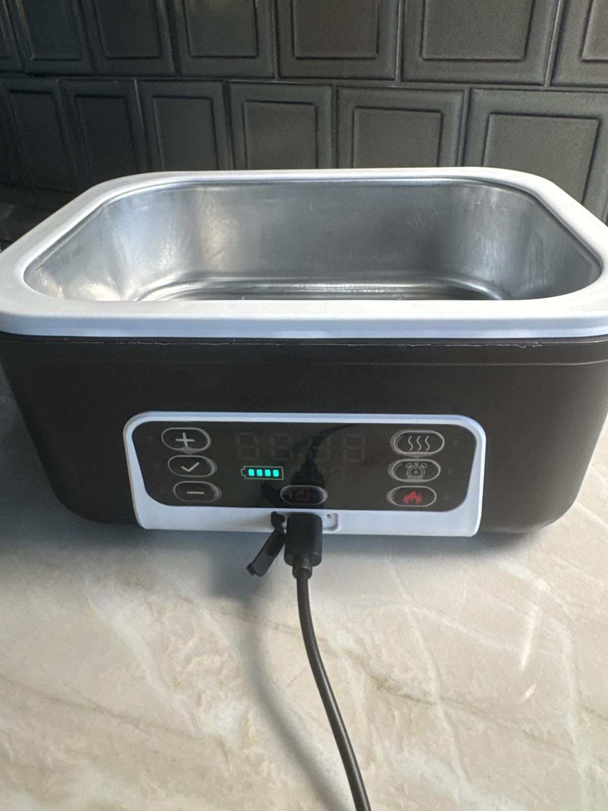 Cordless Electric Heated Lunch Box, XL 6.3Cups 20000mAh Rechargeable Food Warmer Lunch Box with Self Heating, Smart Timer, Adjustable Temperature, Leakproof, BPA Free, Removable Tray Divider customer photo 1