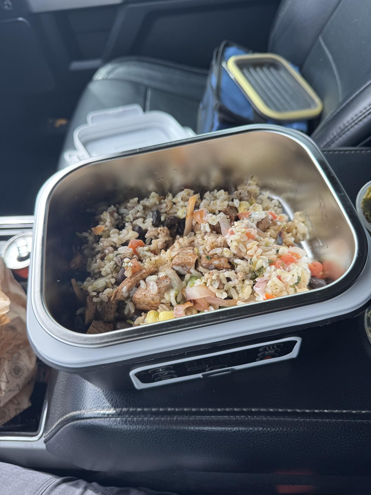 Cordless Electric Heated Lunch Box, XL 6.3Cups 20000mAh Rechargeable Food Warmer Lunch Box with Self Heating, Smart Timer, Adjustable Temperature, Leakproof, BPA Free, Removable Tray Divider customer photo 2