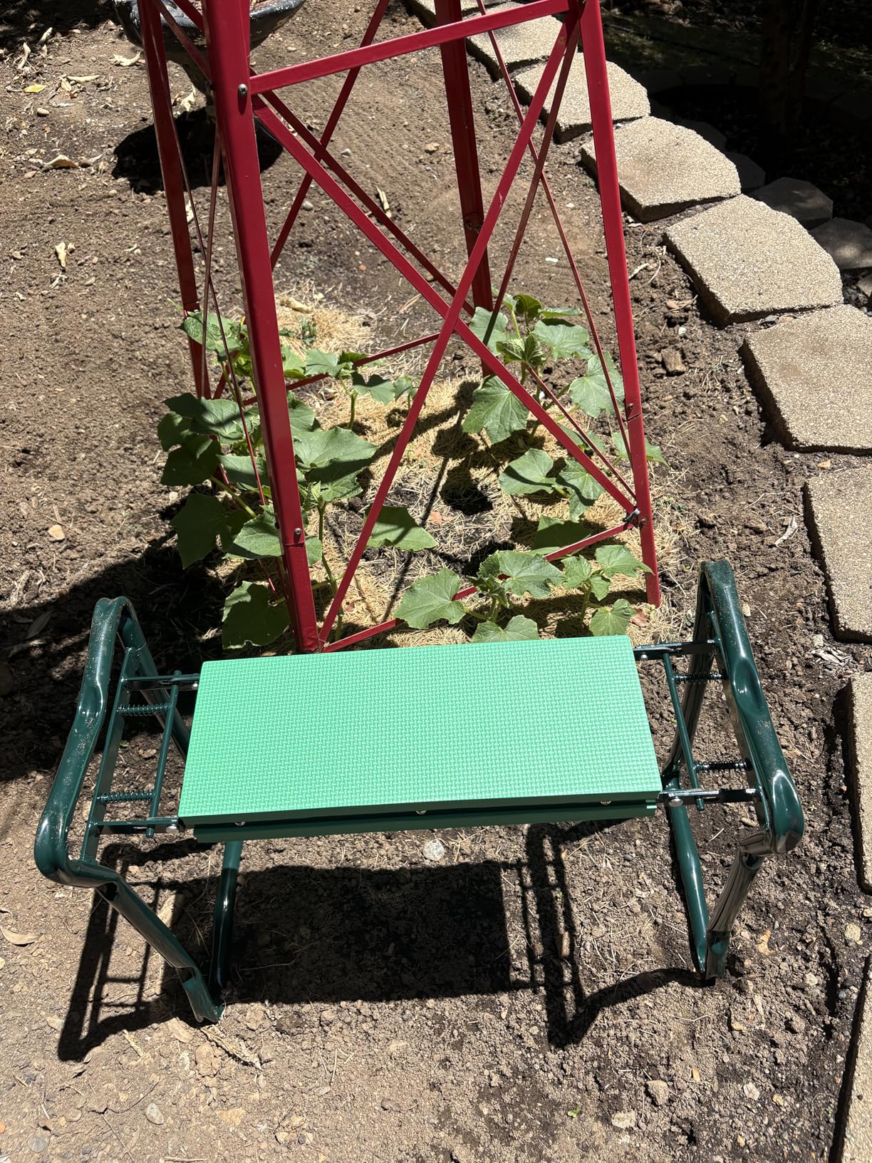 Backyard Expressions Garden Kneeler & Seat - 2-in-1 Garden Stool and Kneeler, Foldable Gardening Bench with Cushioned Pad for Weeding, Planting & Yard Work customer photo 1