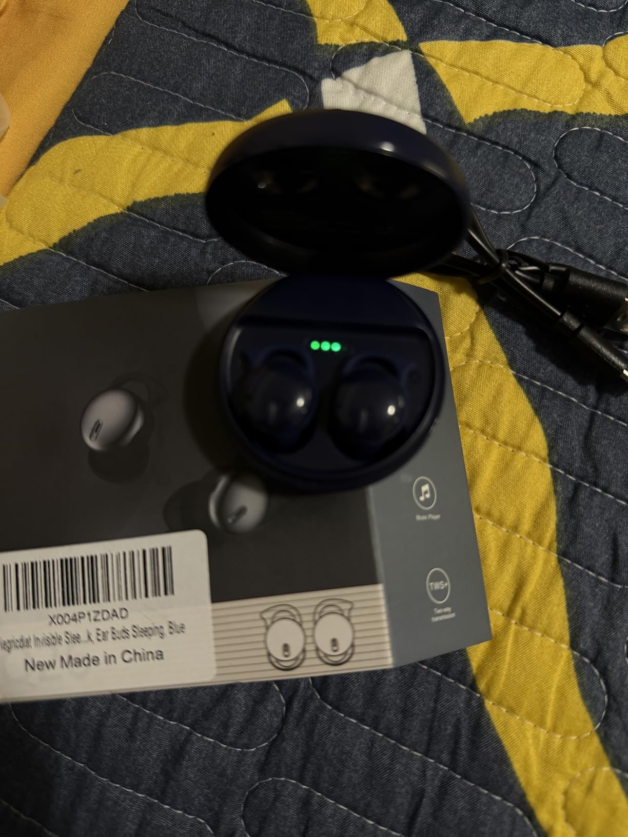 Invisible Sleep Headphones,Sleep Earbuds for Side Sleepers,Small Comfortable Fit Noise Blocking Sleeping Earphones,Mini Bluetooth 5.3 Wireless Earbuds, in-Ear Ear Buds for Sleeping - Green customer photo 1